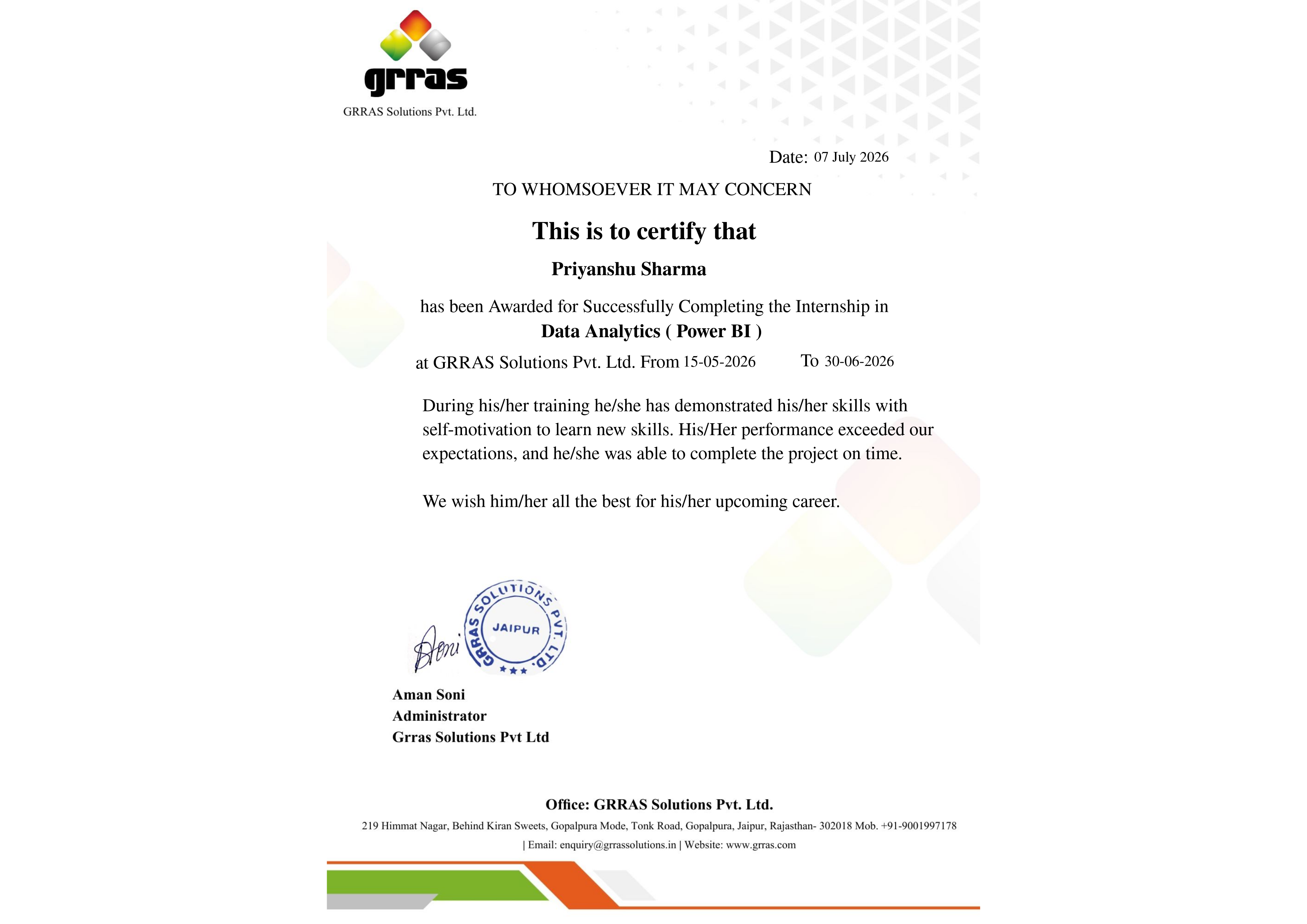 Certificate Page 2