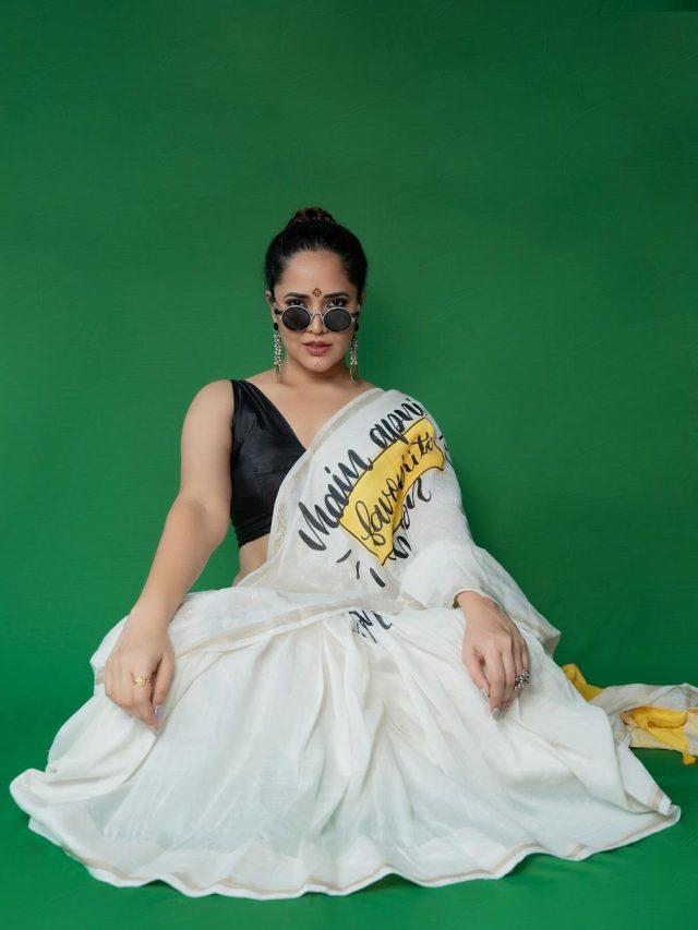 Anasuya Bharadwaj Stylish Stills in White Outfit