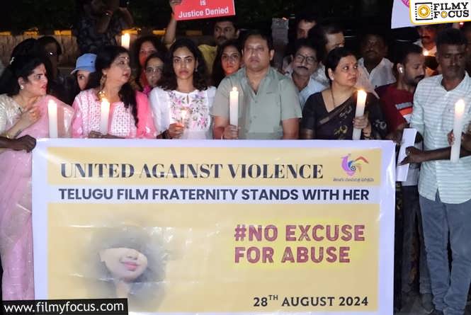 Telugu film stars held a solidarity walk for the Kolkata rape victim’s family