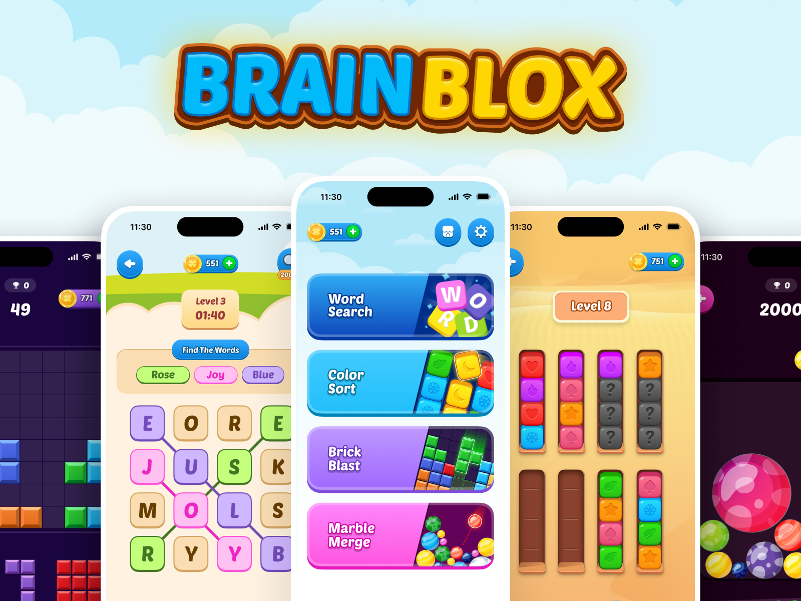 Brain Blox - Game UI/UX