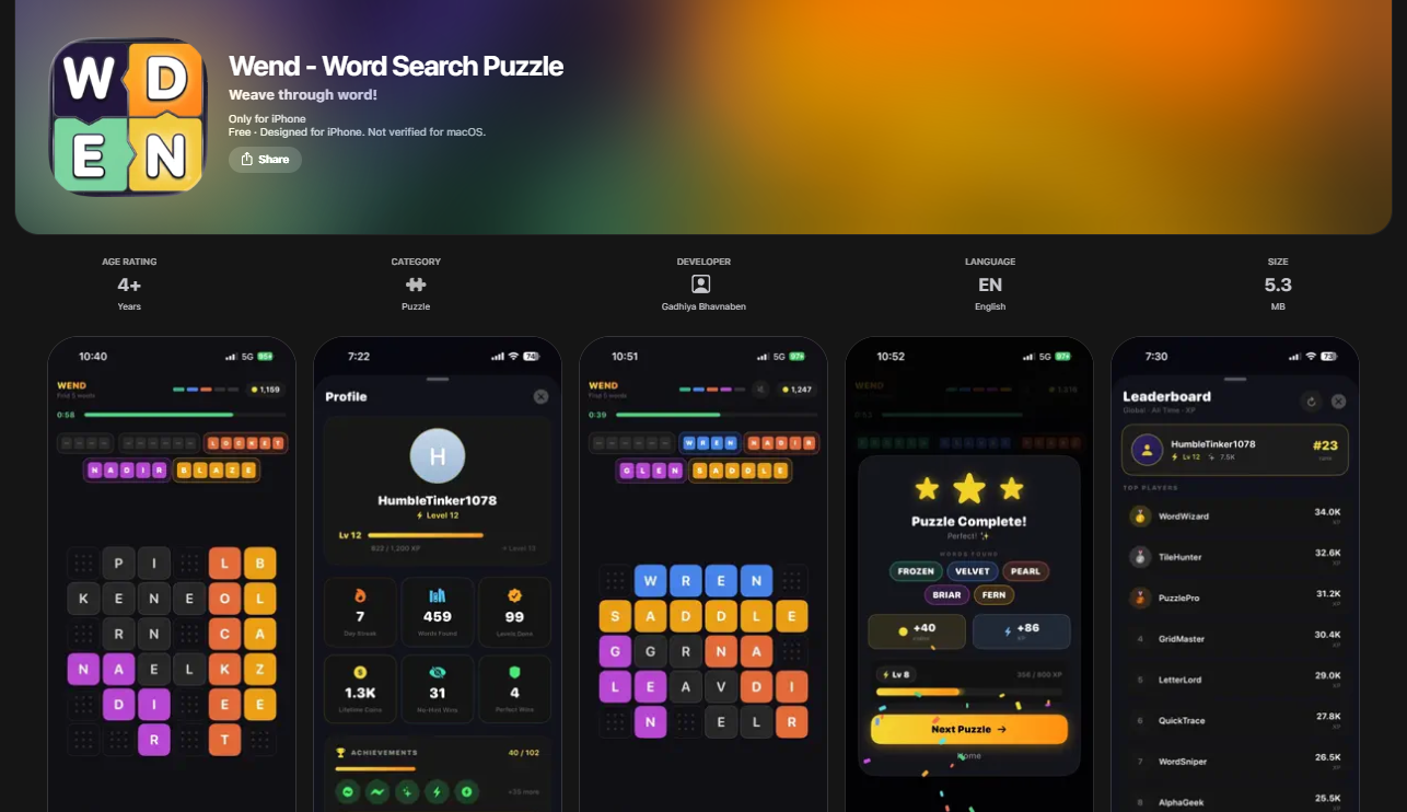 Wend - Word Search Puzzle