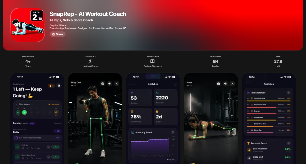 SnapRep - Ai Workout Coach