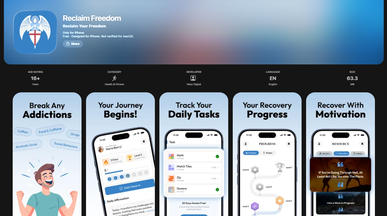 Reclaim - Freedom App UI/UX