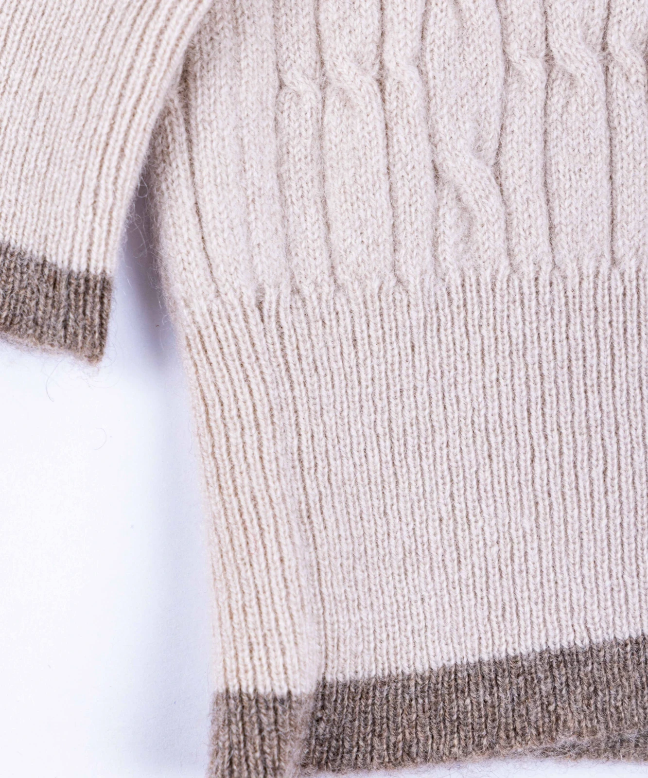 KNB11 - Small Cable , Quarter Zip Jumper  perspective view