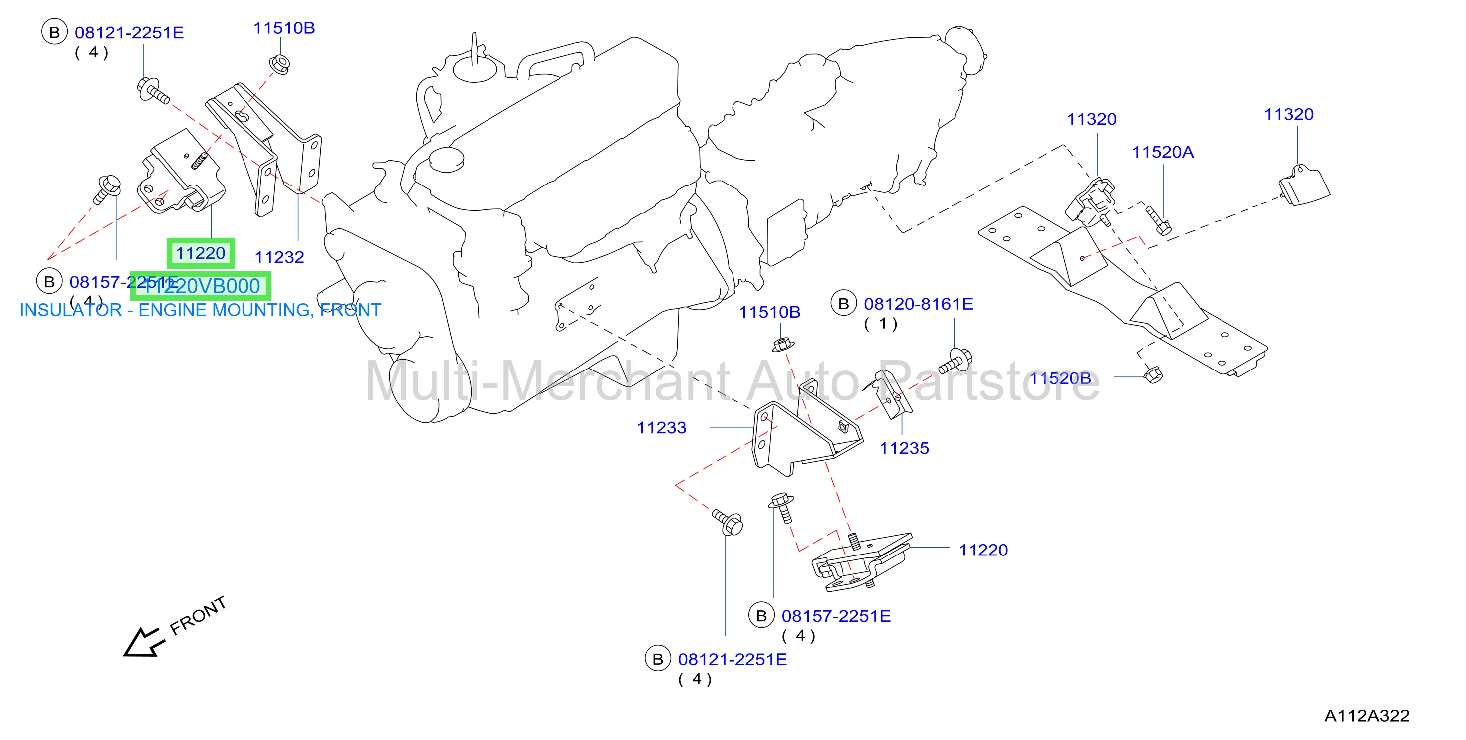 INSULATOR - ENGINE MOUNTING, FRONT