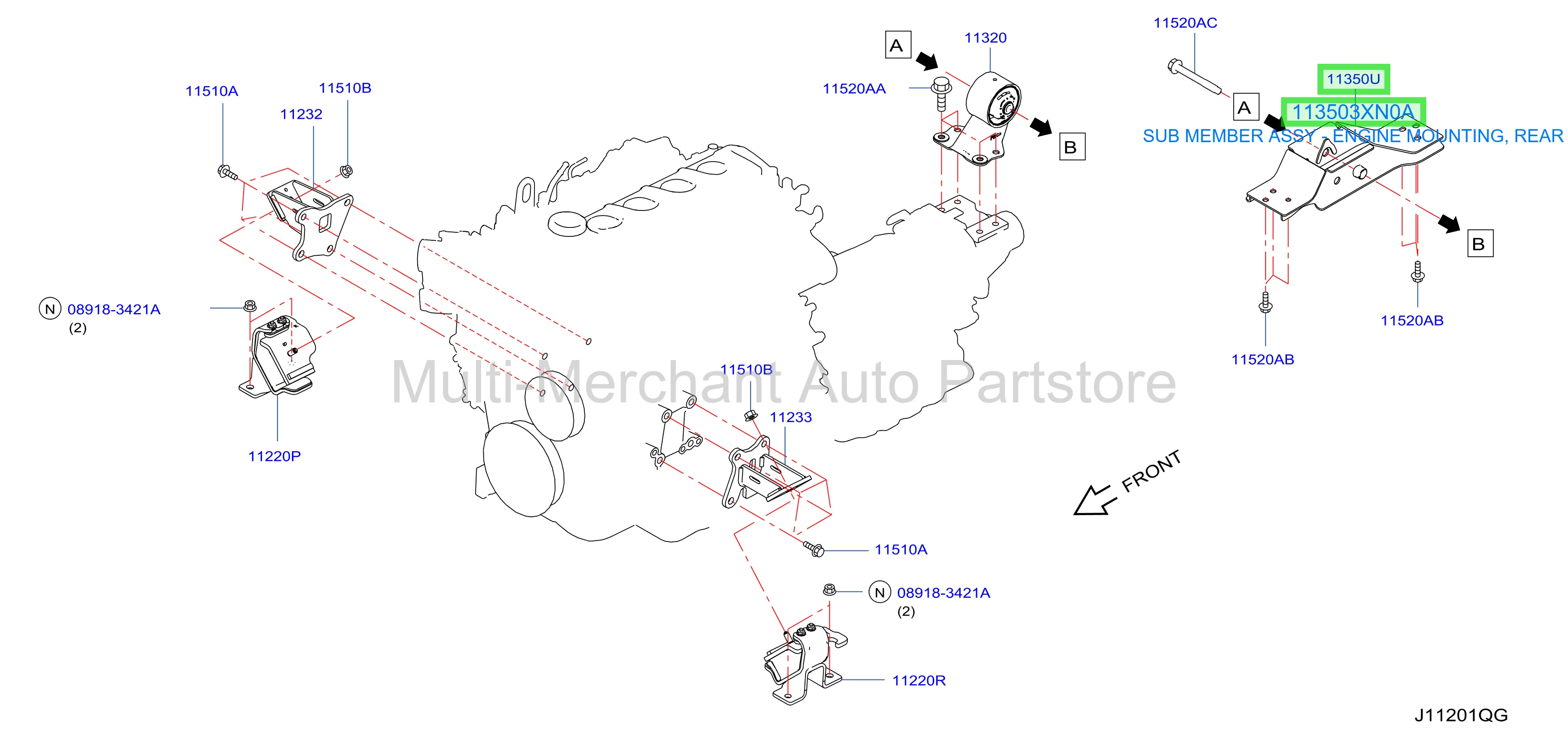 SUB MEMBER ASSY - ENGINE MOUNTING, REAR