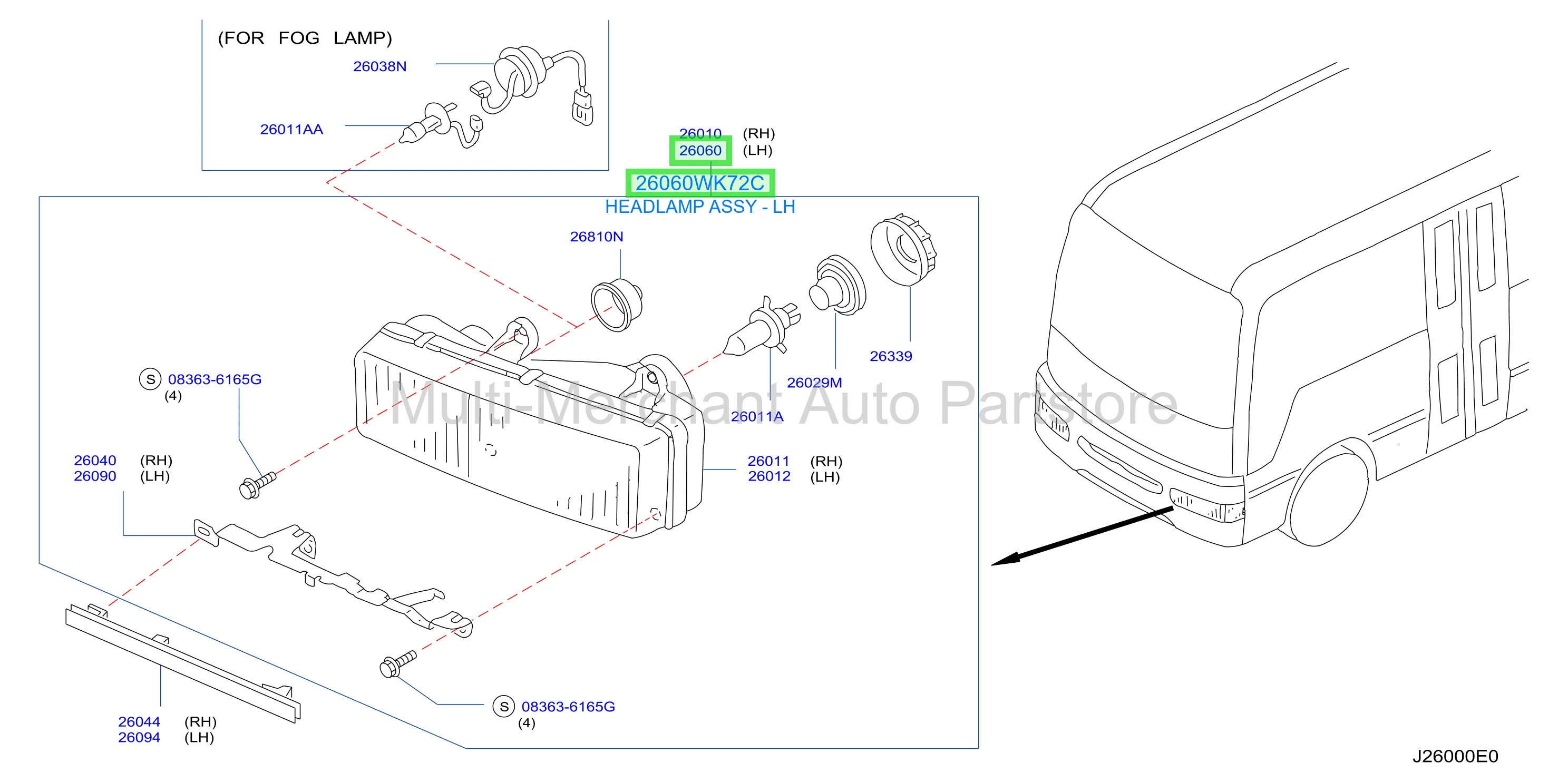 HEADLAMP ASSY - LH
