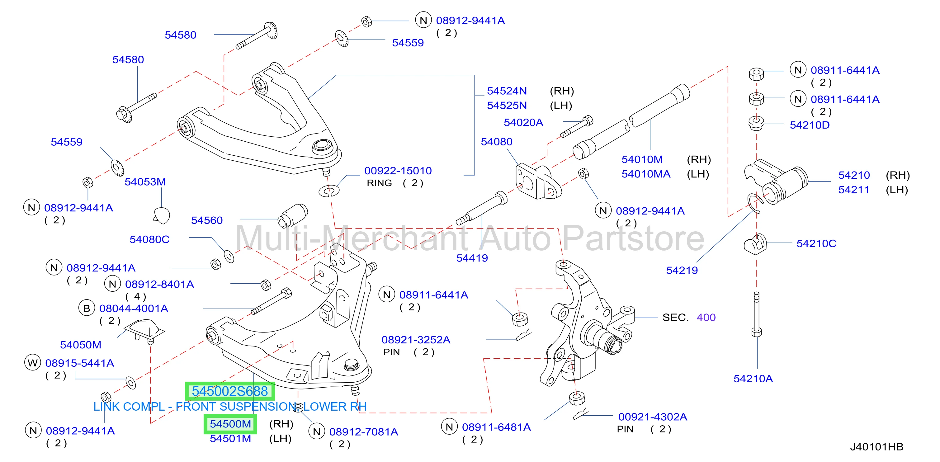 LINK COMPL - FRONT SUSPENSION, LOWER RH