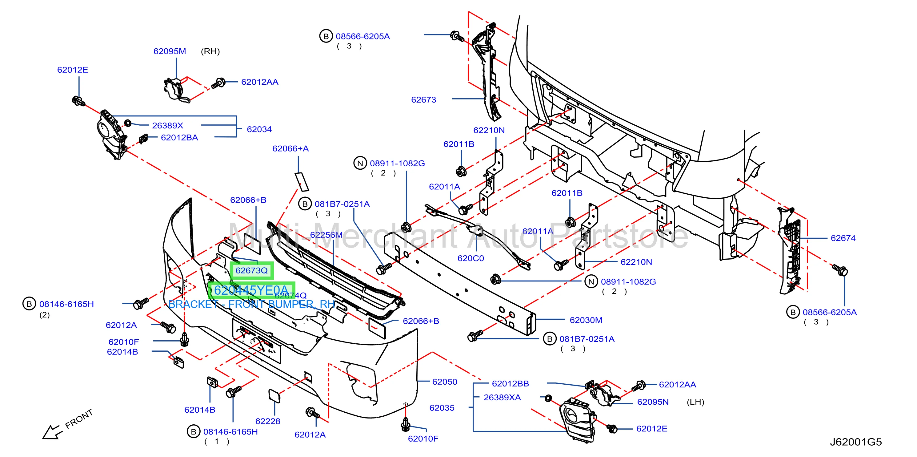 BRACKET - FRONT BUMPER, RH