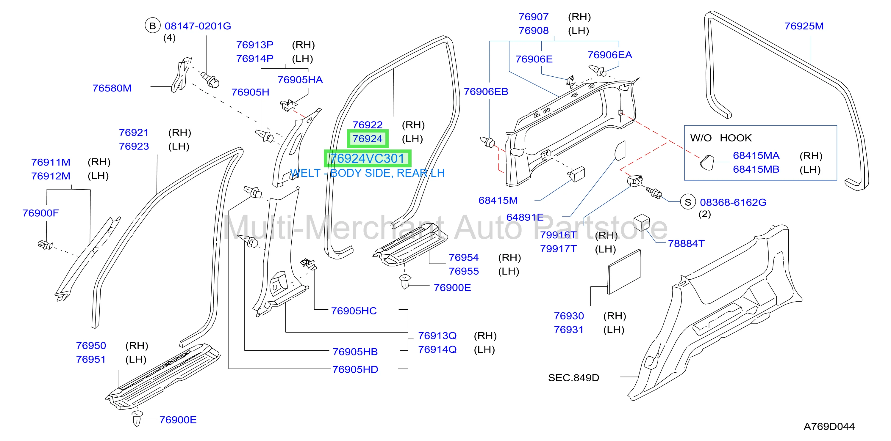 WELT - BODY SIDE, REAR LH