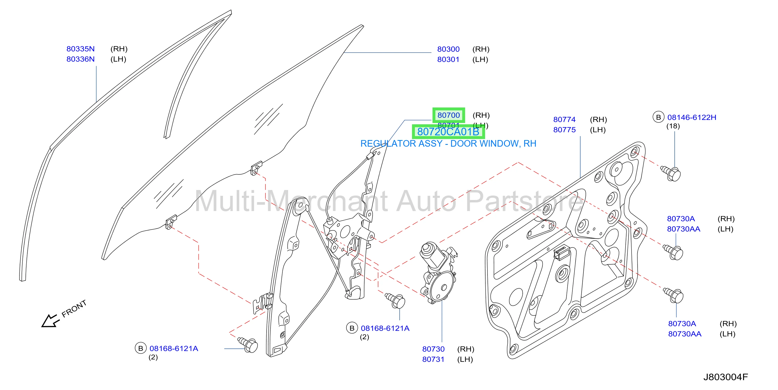 REGULATOR ASSY - DOOR WINDOW, RH