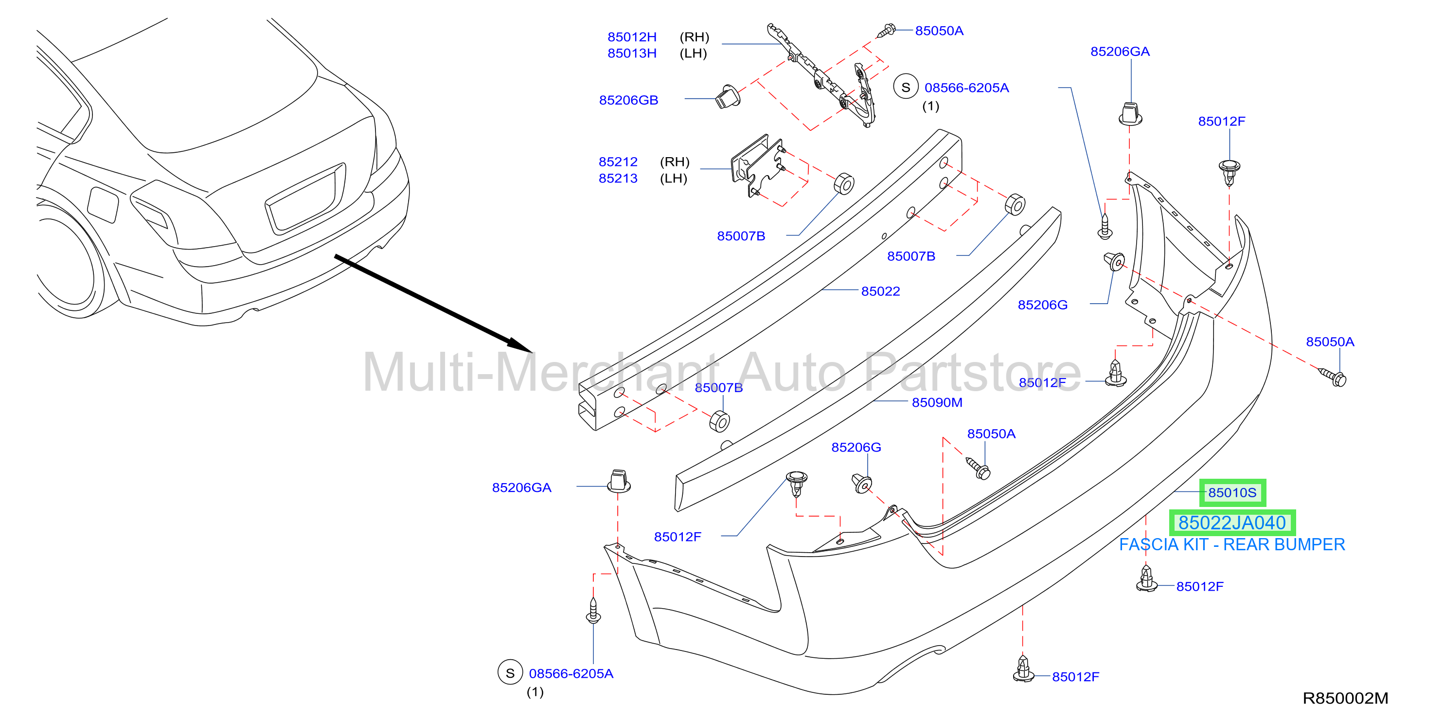 FASCIA KIT - REAR BUMPER