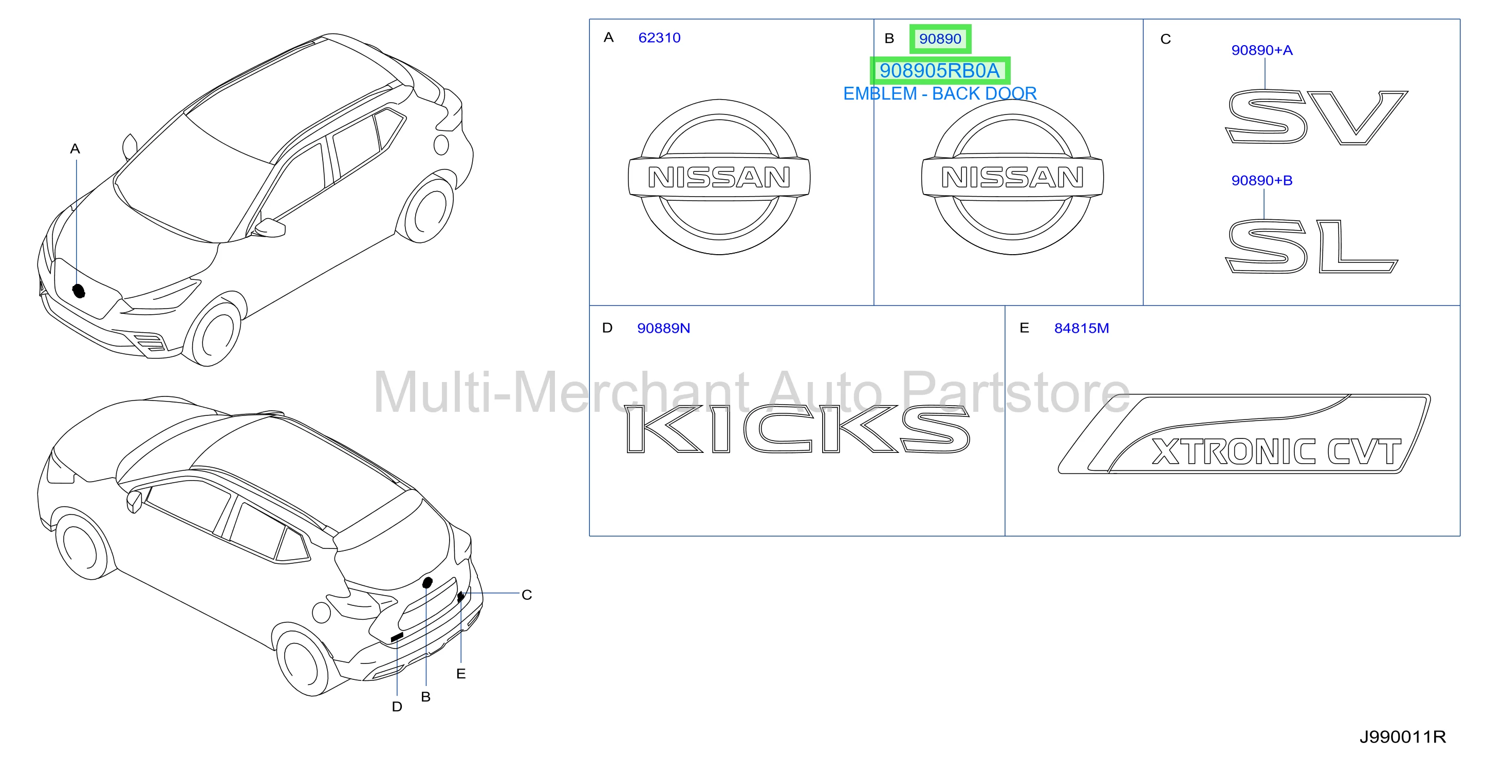 EMBLEM - TRUNK LID