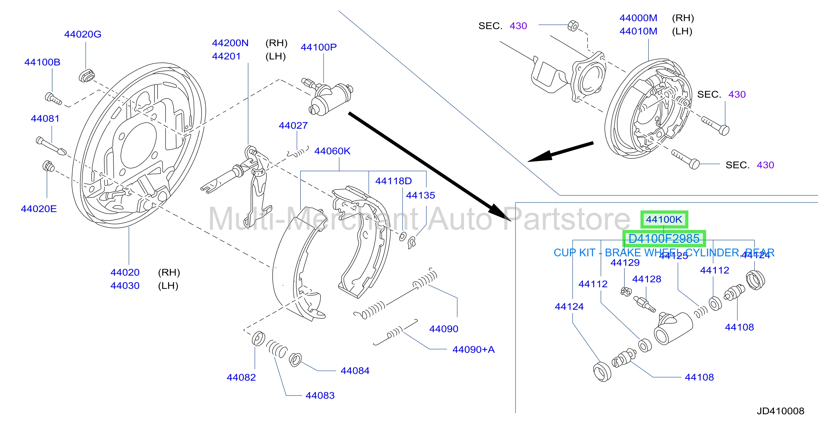 CUP KIT - BRAKE WHEEL CYLINDER, REAR
