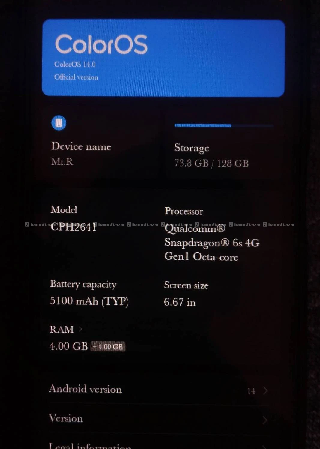 oppo A3x 5G 
Good as new