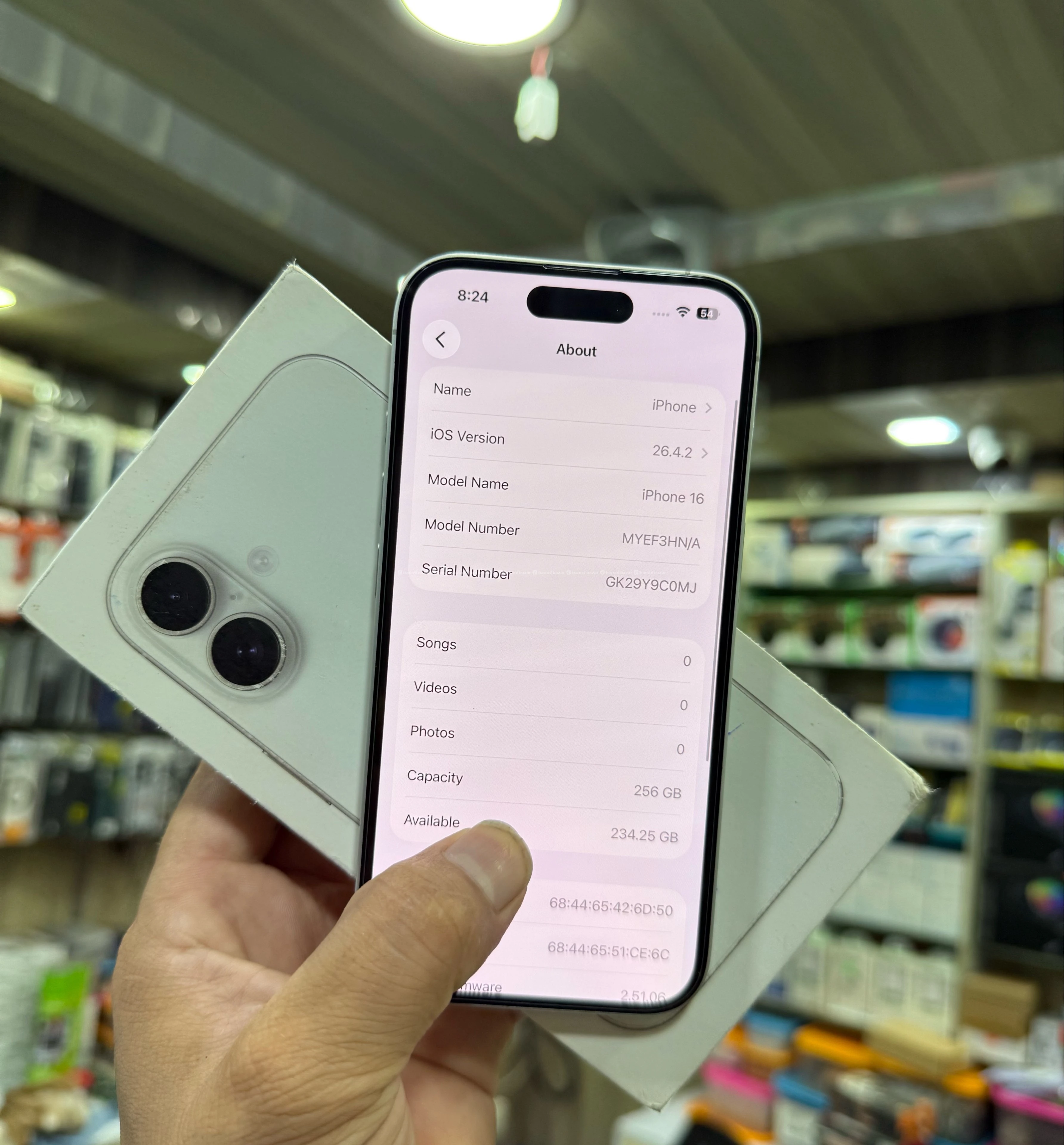 🔥 iPhone 16 -256 gb battery🔋 91 % ( white 🔥 4