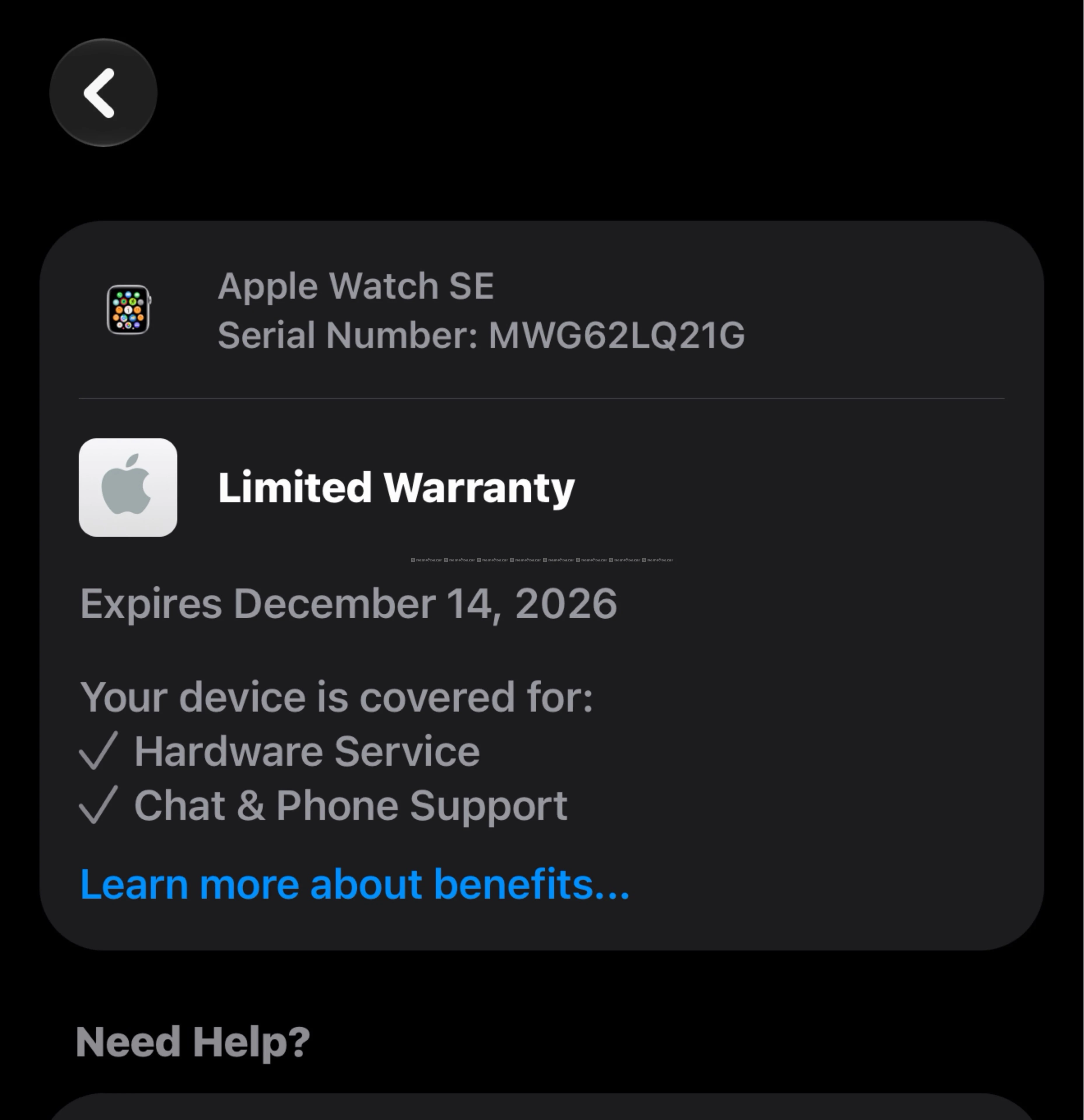 Apple watch se 2nd gen ( under warrenty )