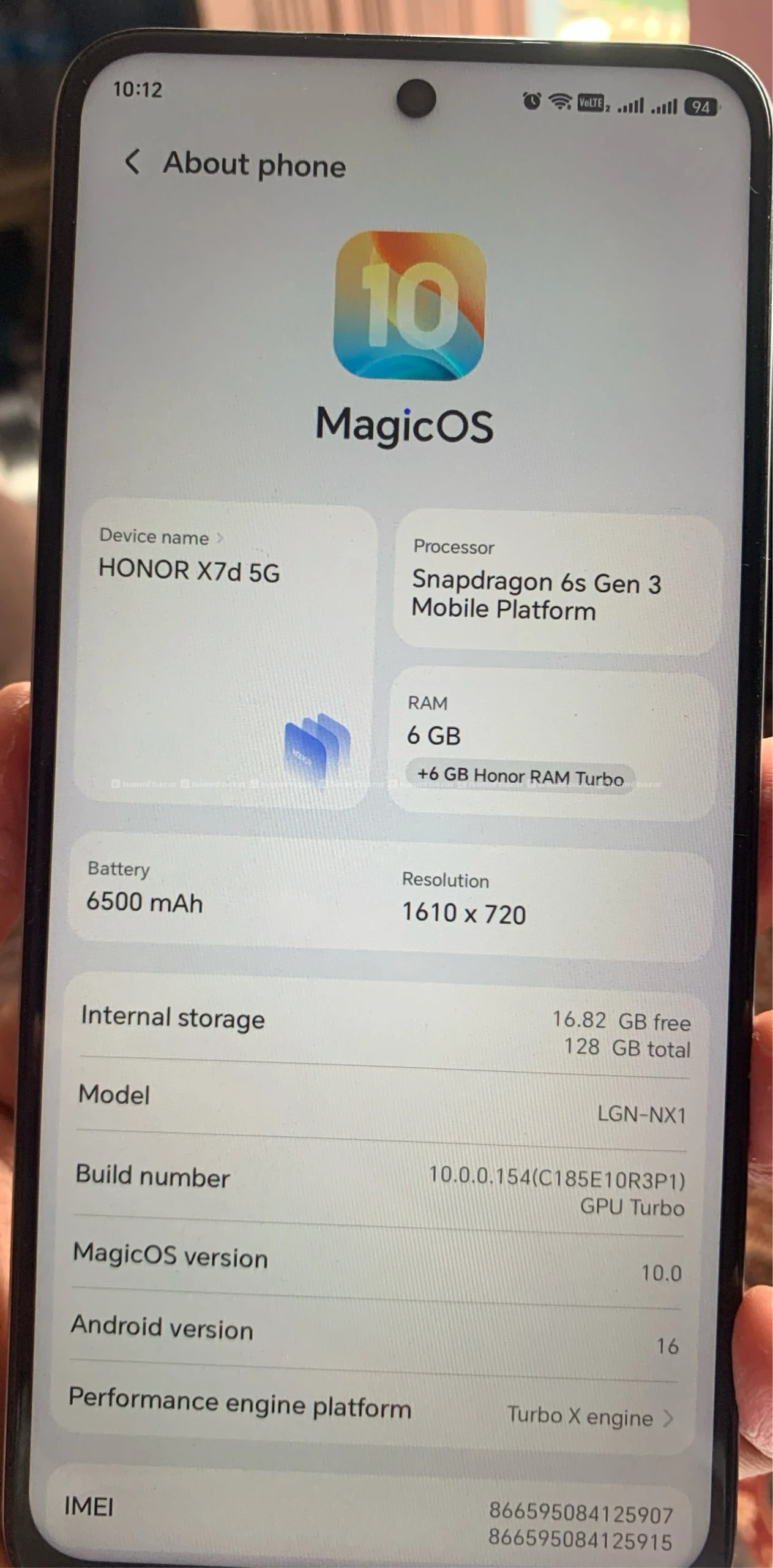 Honor x7d in sell fully orginal with box 2