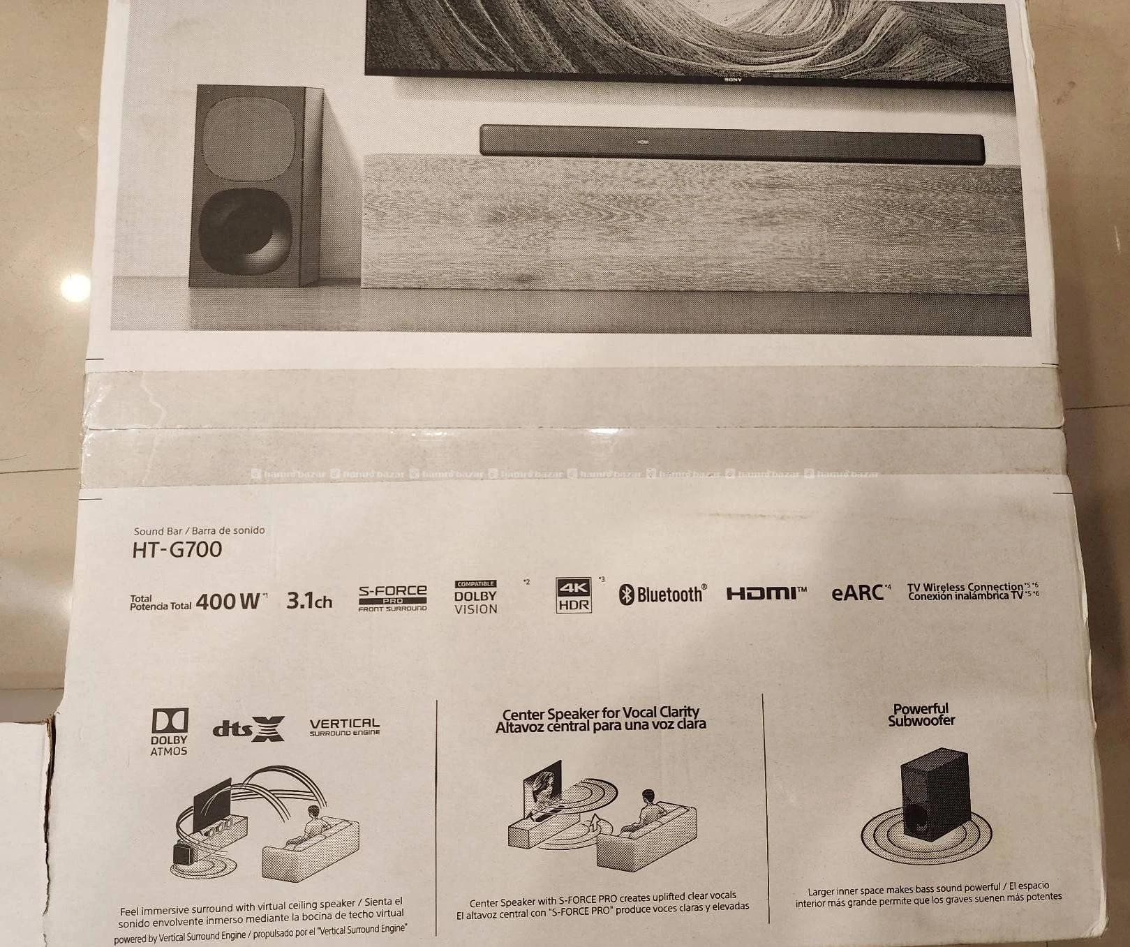 Sony soundbar HT-S700 3.1 ch Dolby Atmo 400 watts