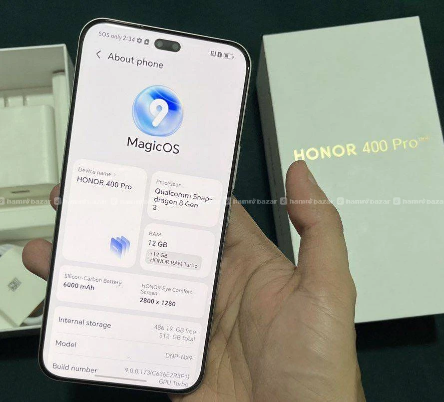Honor 400 Pro (12-512) with box, vat bill & accs 2