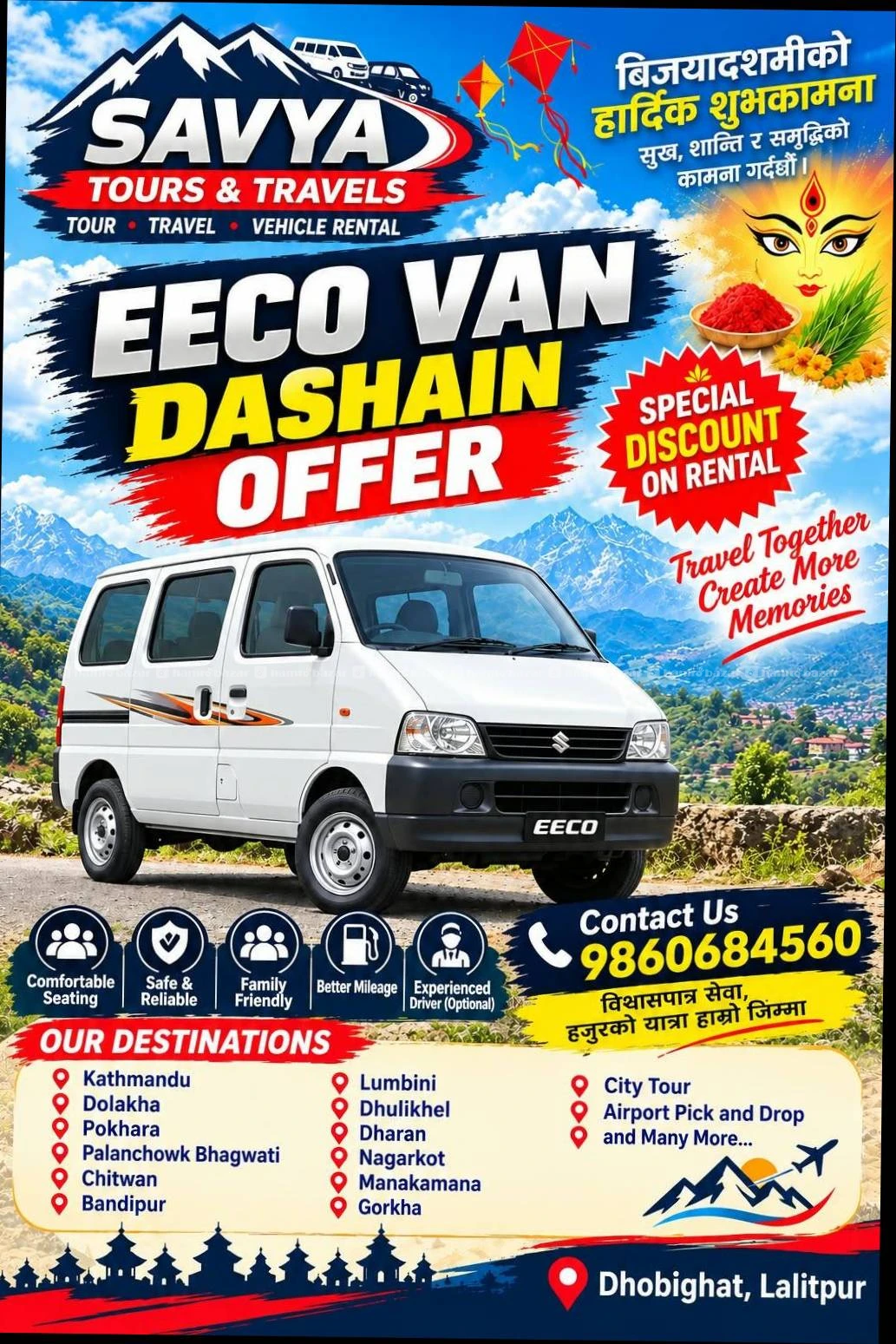 7 seater Eeco van for Rent 2