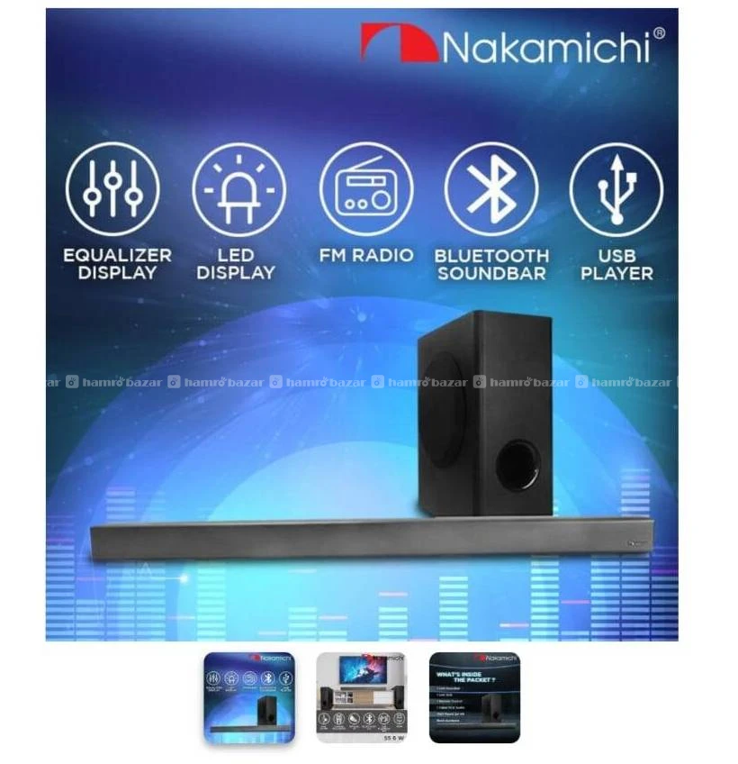 NAKAMICHI 6W SOUNDSTATIONS 2:1CH WIRELESS SOUNDBAR