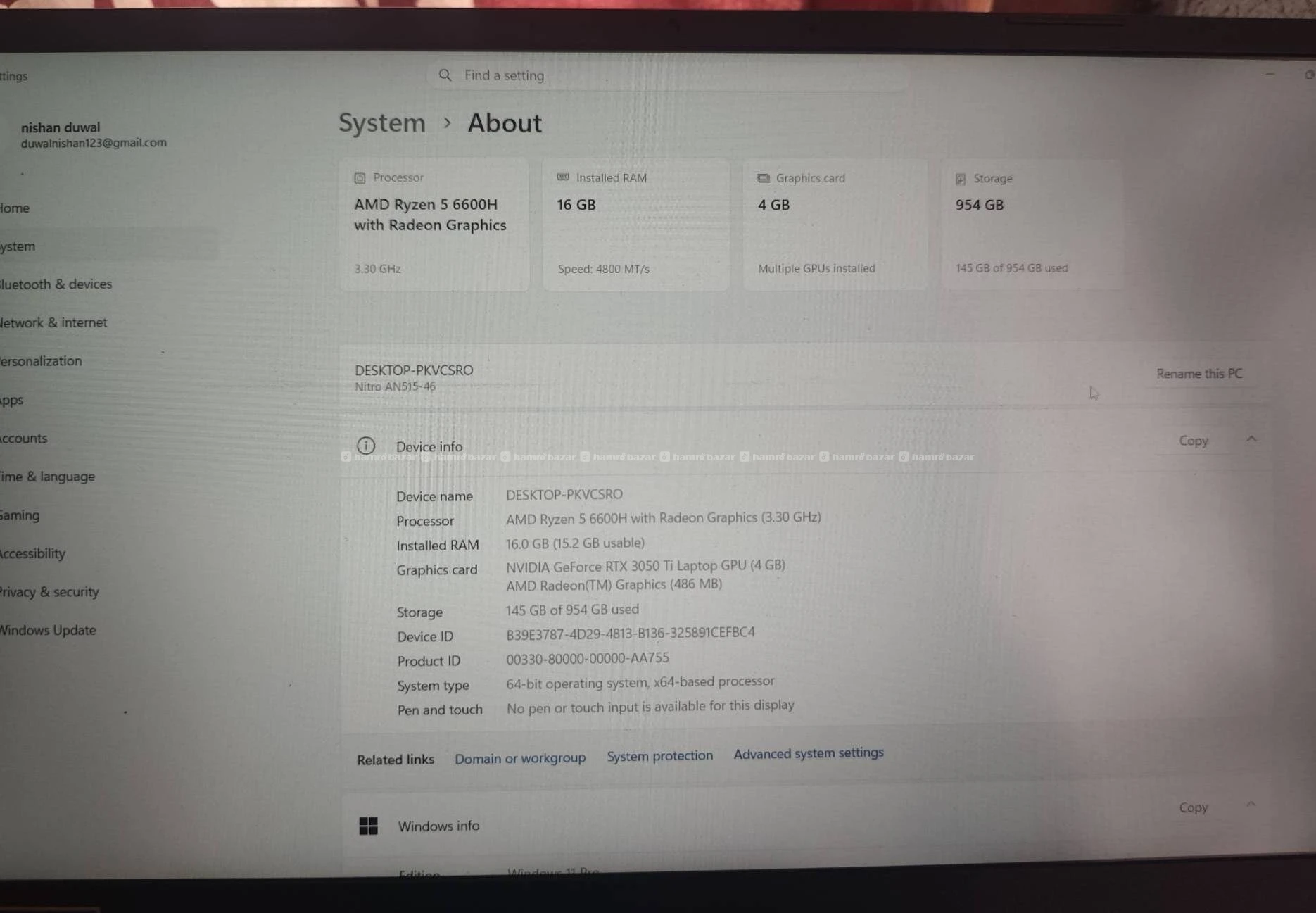Acer Nitro 5 AN515-46 Like new