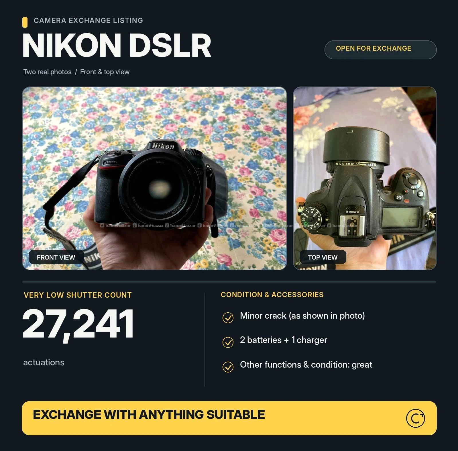 Nikon D7100 with 50 mm 1.8G (Emergency Sale)
