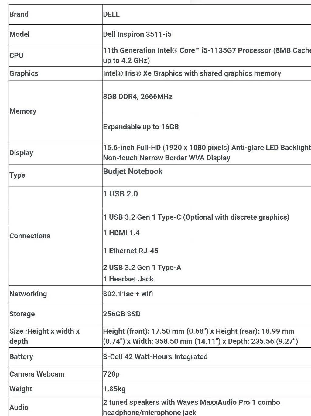 Dell Inspiron laptop 4