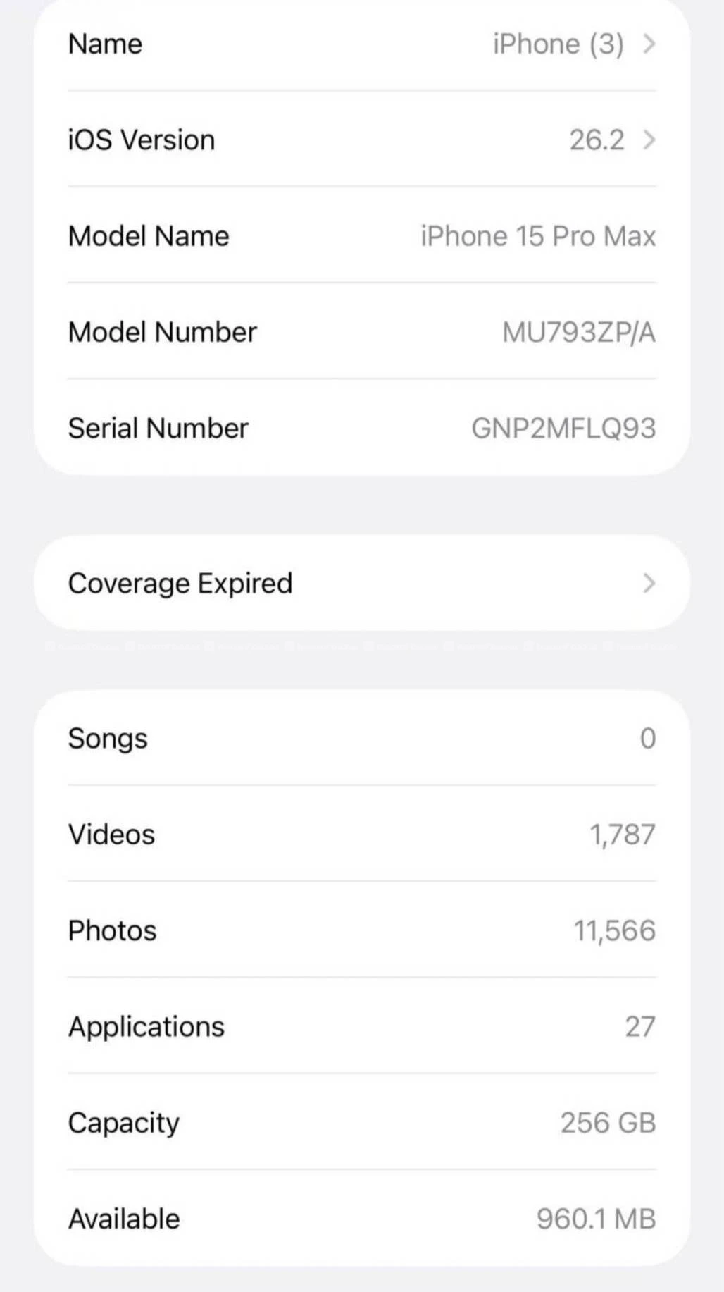 iphone 15pro max 256 4