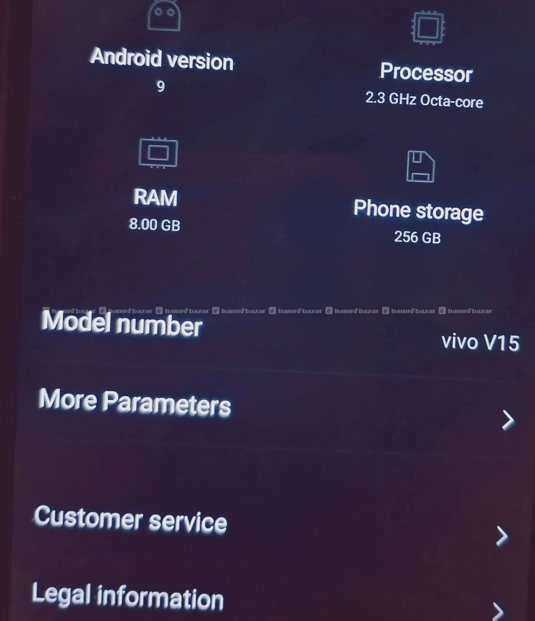 Vivo v15 8gb,256gb