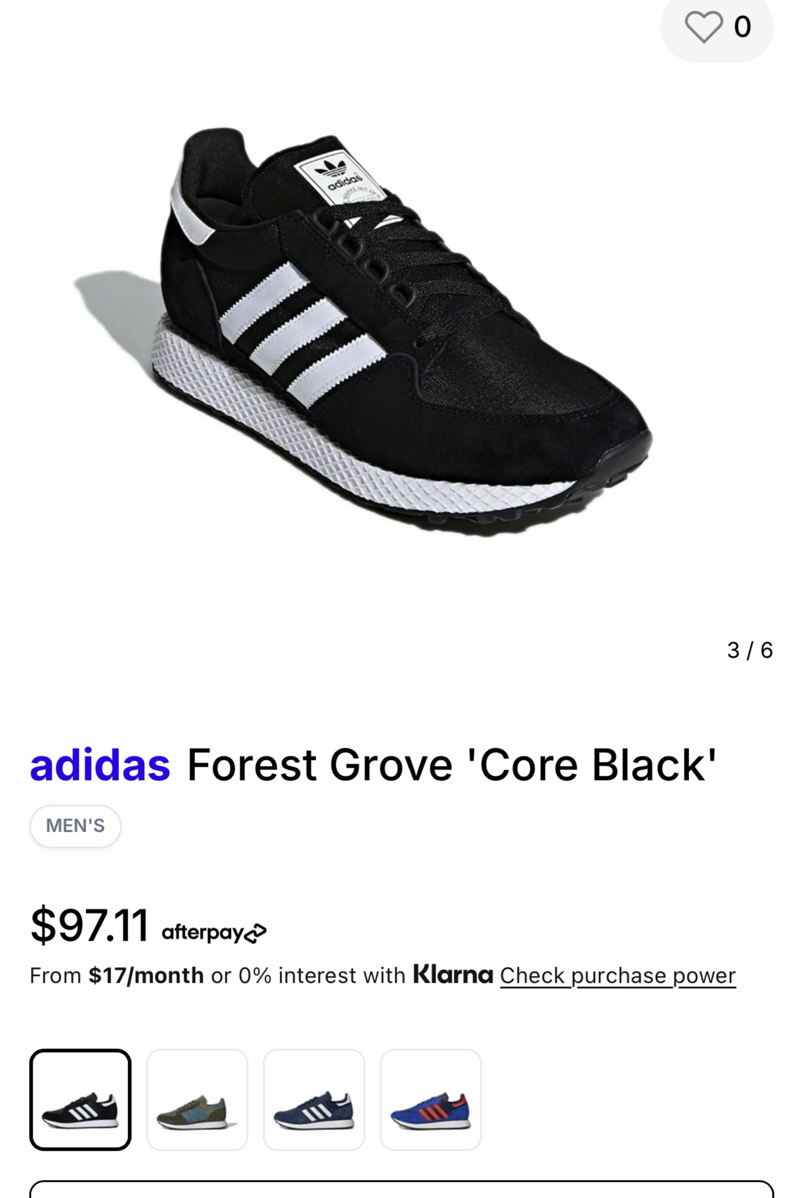 ADIDAS FOREST GROVE CORE BLACK SNEAKER 👟 7