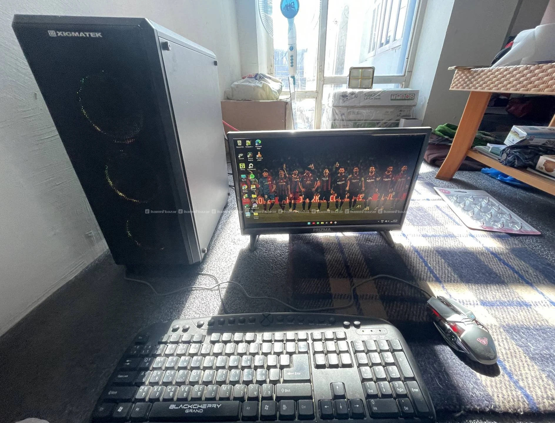 Gaming PC with monitor, mouse, keyboard, computer
