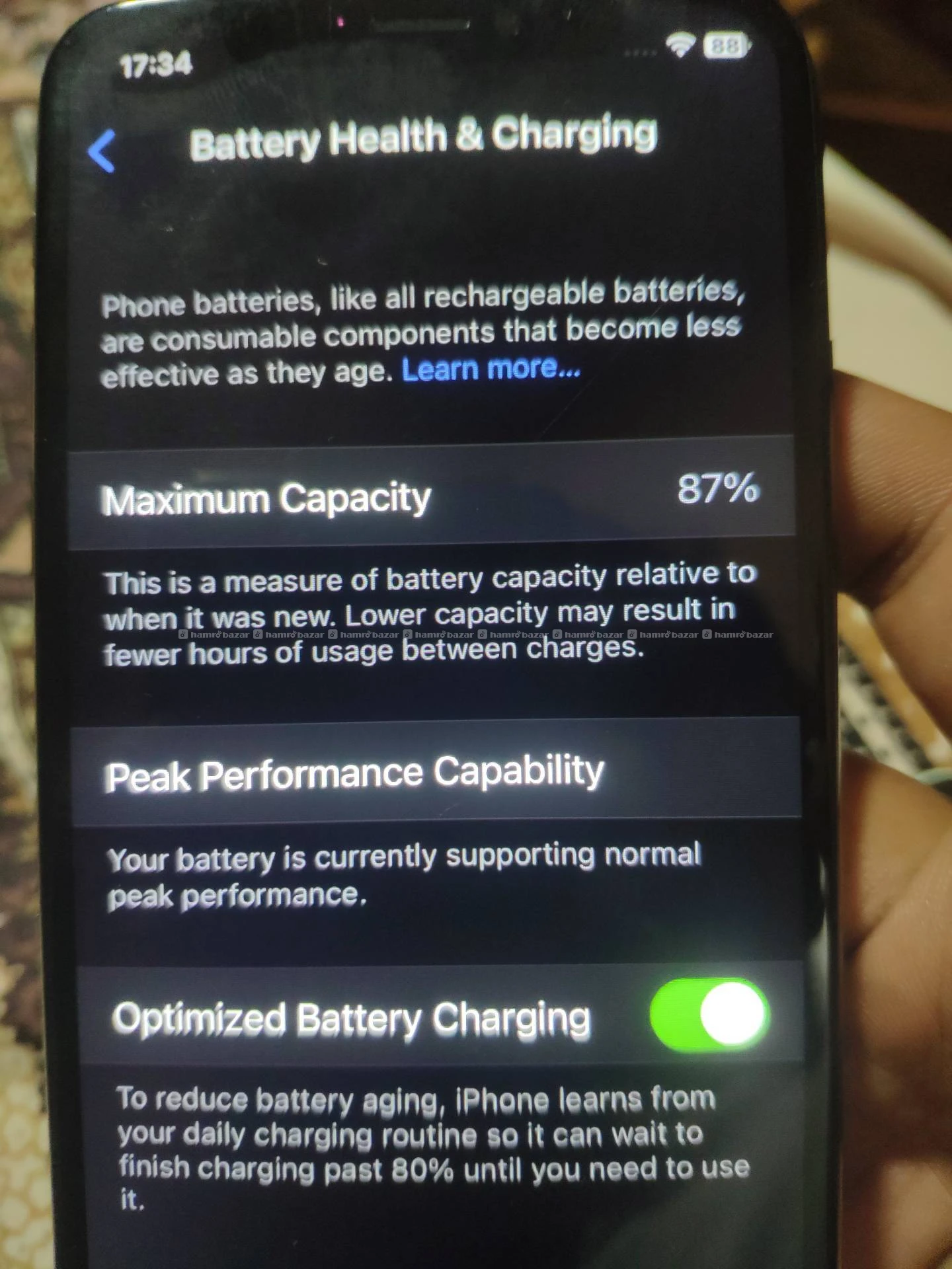 iphone X 87 battery display change face id ❌
