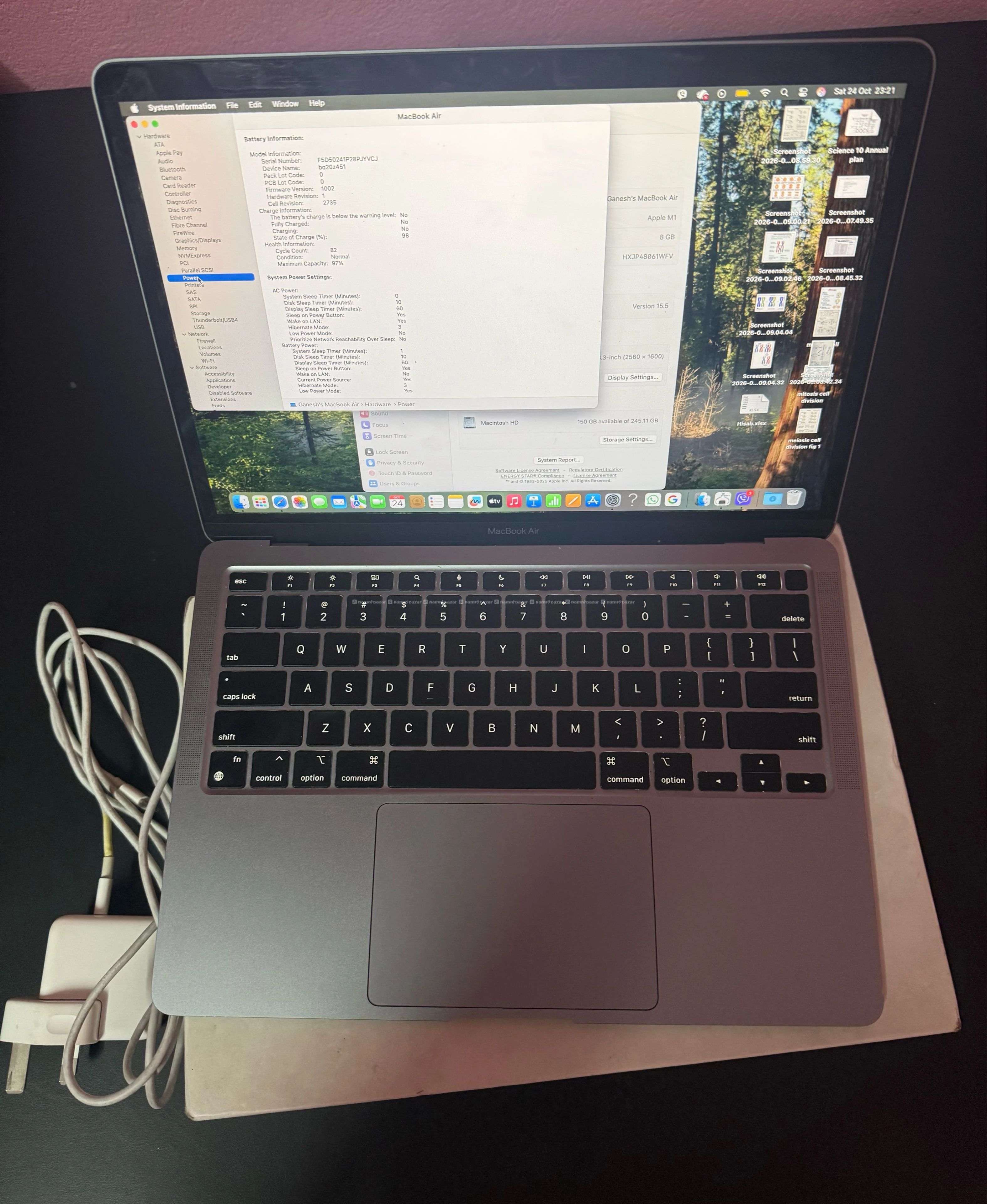 Macbook AirM1(97% BatteryHealth & 82 Cycle count)