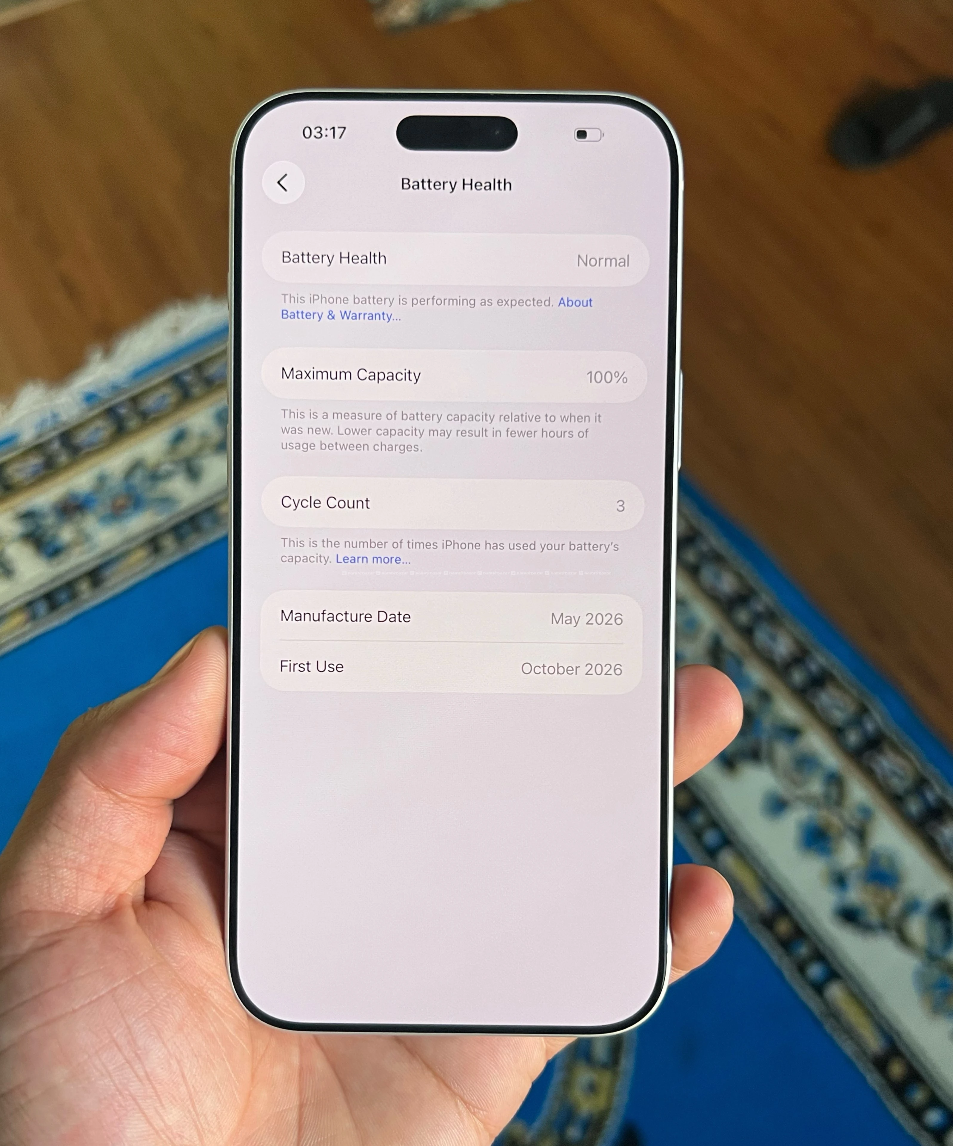 Iphone 17 pro max 3 cycle 3