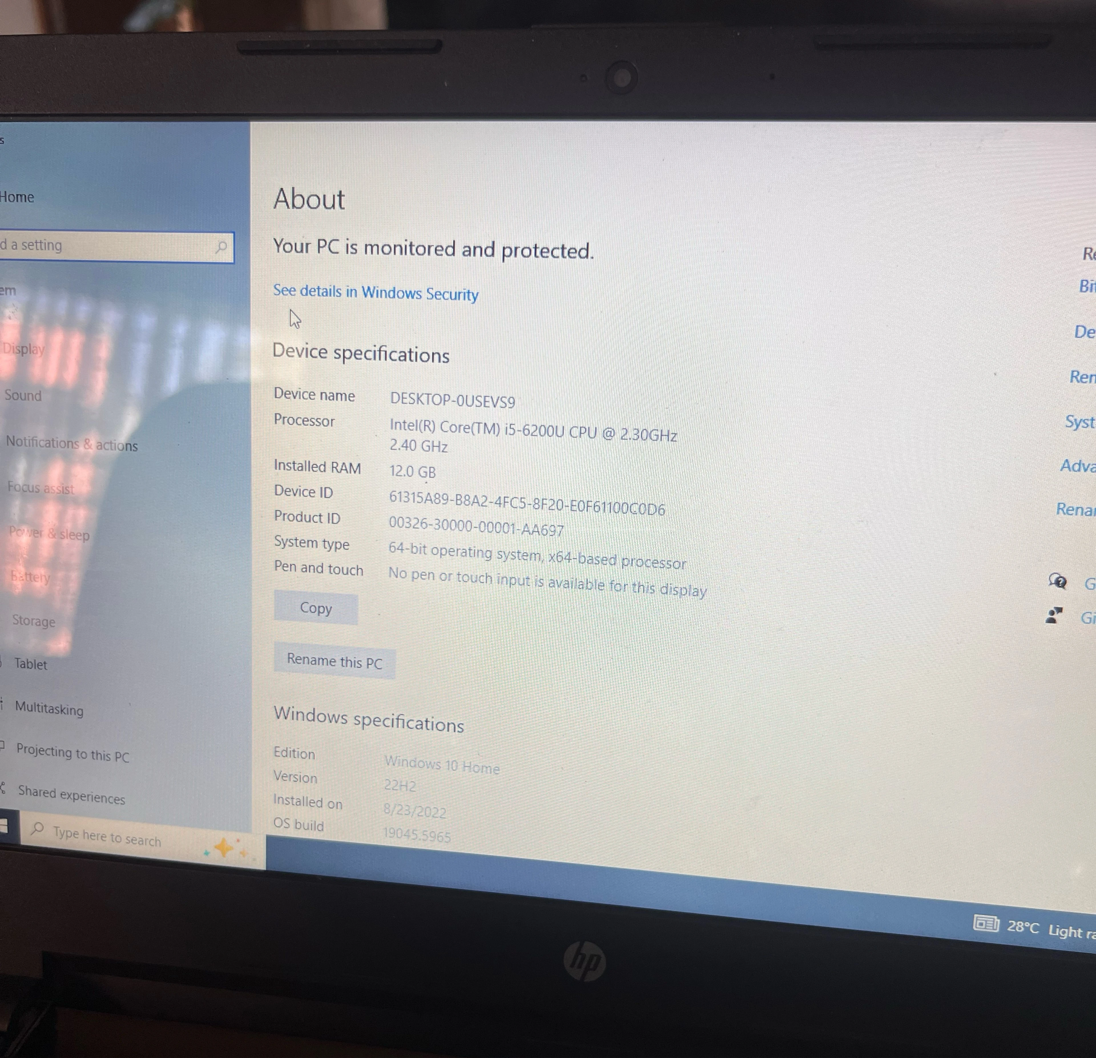 HP Notebook 15 i5 7th gen 256 SSD 4GB graphic card