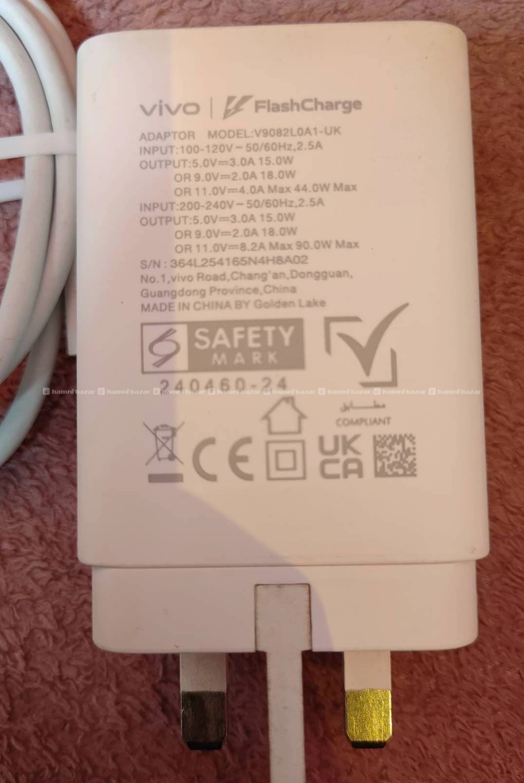 Vivo 90w original charger with Cable 3