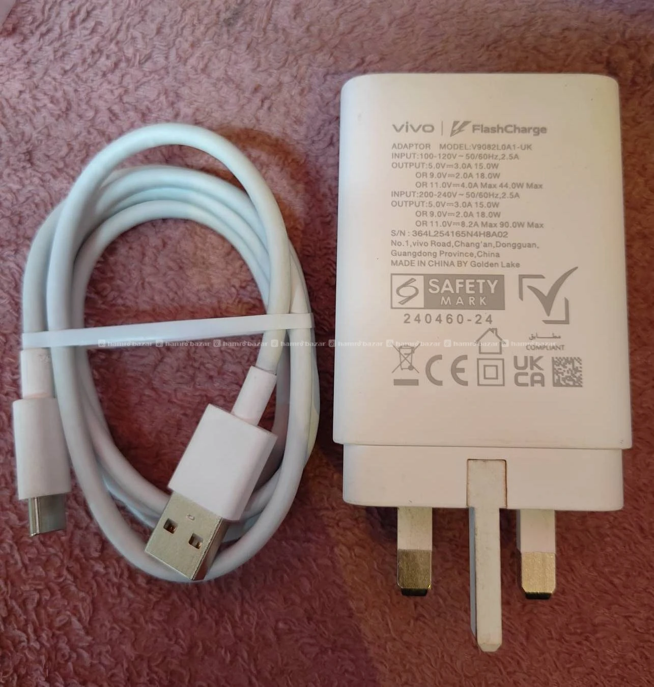 Vivo 90w original charger with Cable