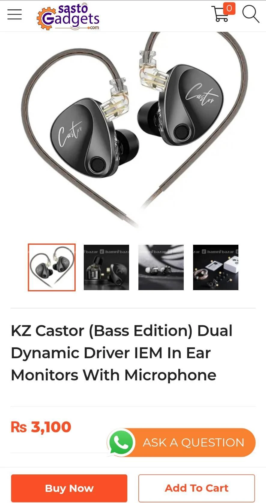 KZ Castor (Bass Edition) Dual Dynamic Driver IEM