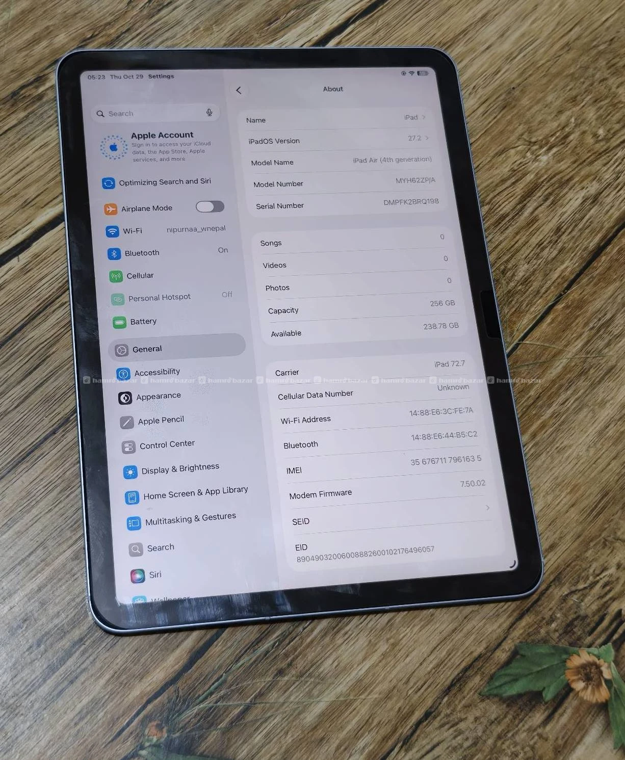 Ipad air 4th gen 256gb wifi n cellular for sell.