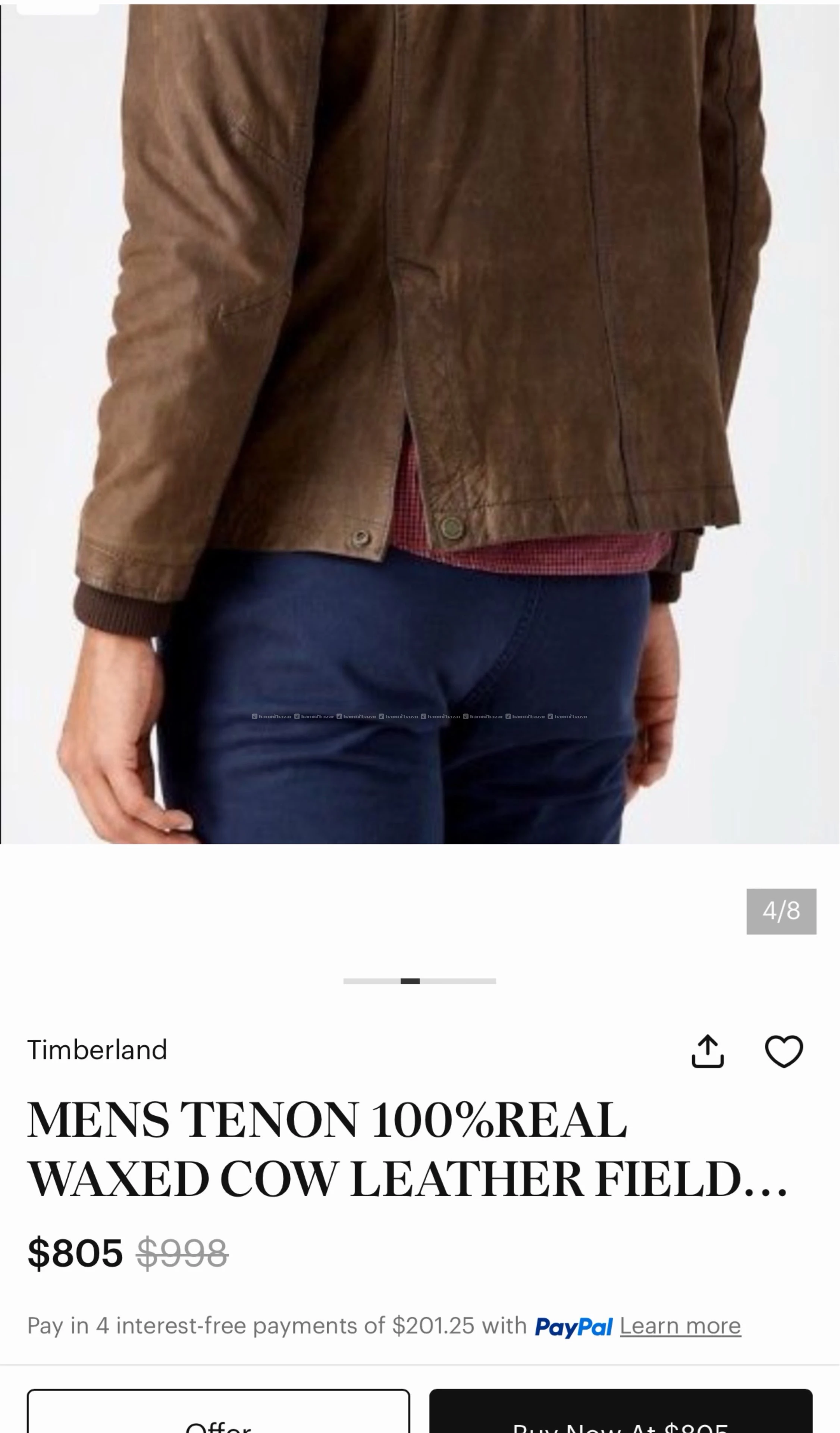TIMBERLAND MENS TANON WAXED LEATHER JACKET 3