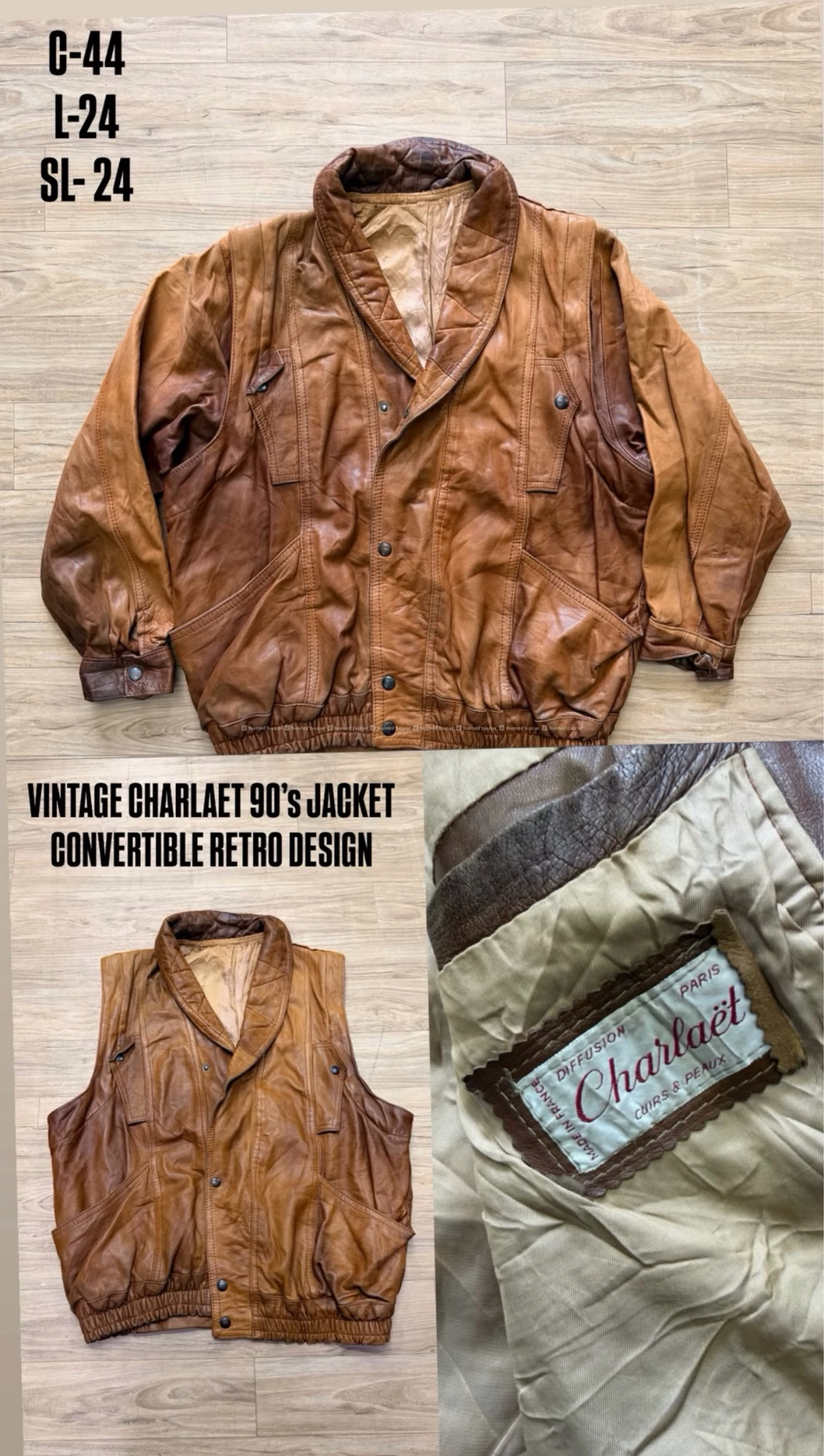 VINTAGE CHARLAET 90’s GENUINE LEATHER JACKET 2