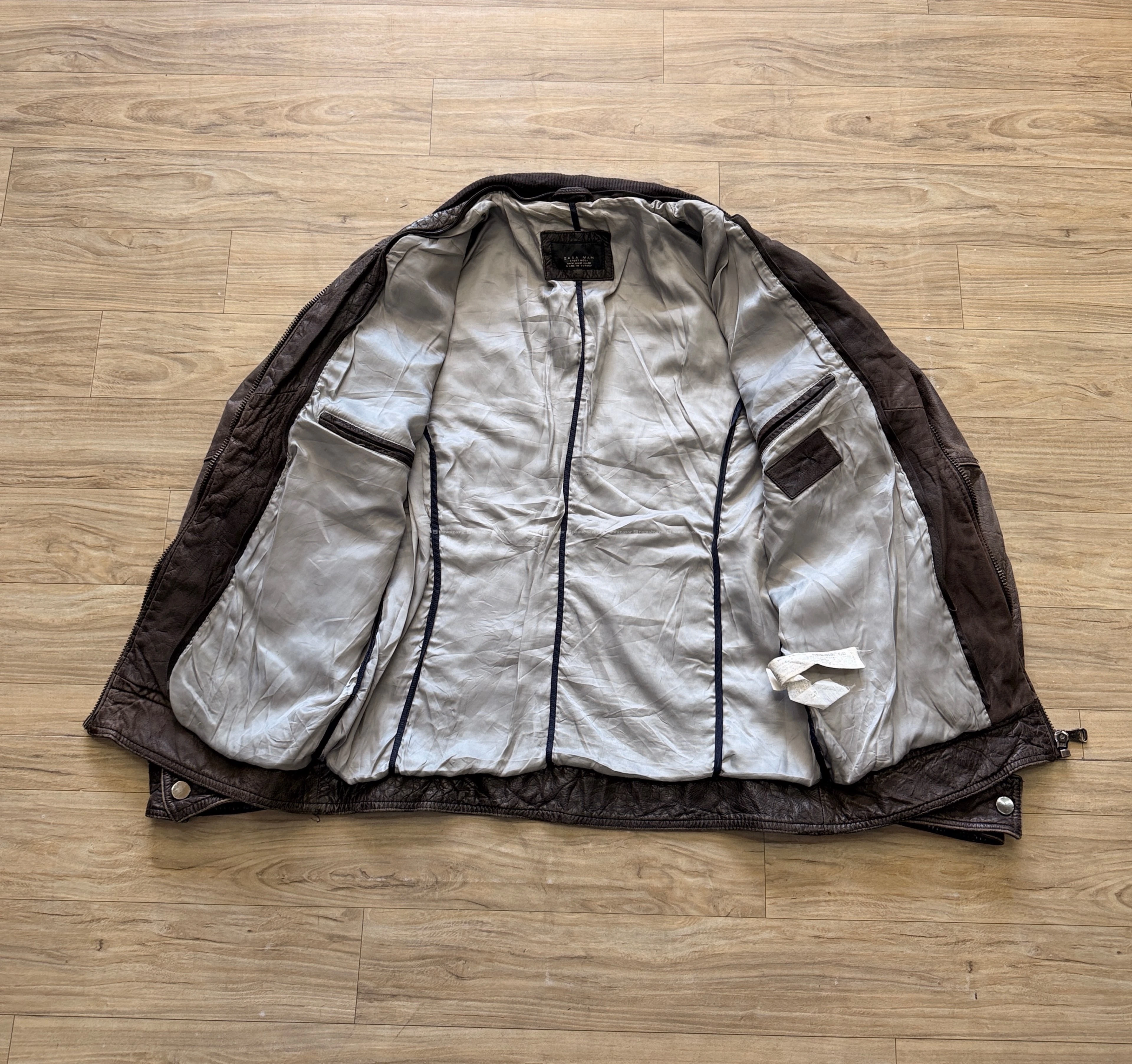 ZARA MAN VINTAGE LEATHER JACKET 🧥 3