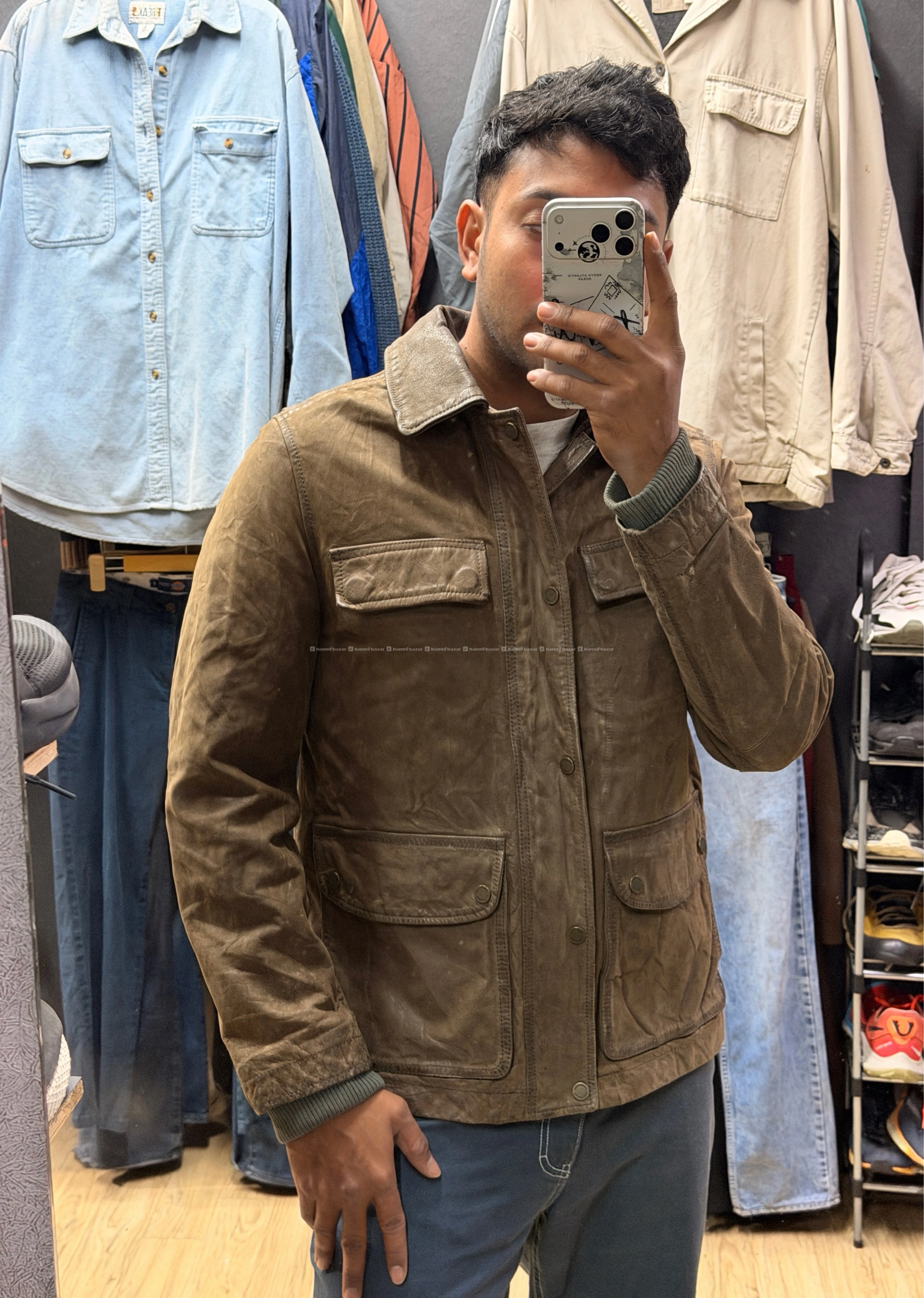 TIMBERLAND MENS TANON WAXED LEATHER JACKET
