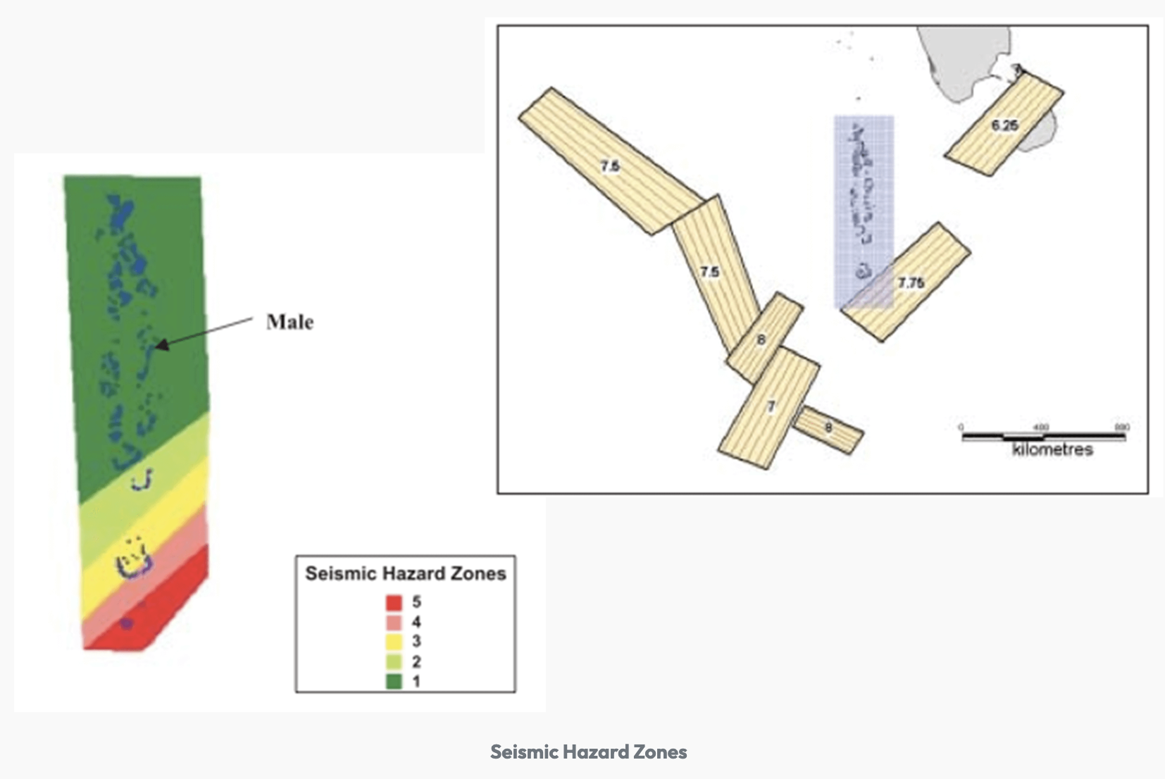 Seismic Hazard Zones in the Maldives | Source: NDMA