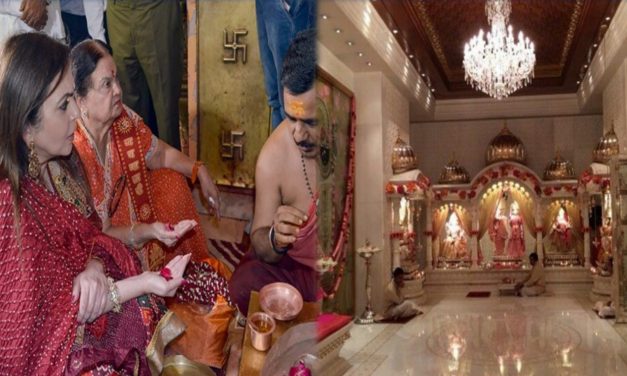 मुकेश अम्बानी के घर में बना है इतना करोड़ का भव्य मंदिर, सोना चांदी और हीरे से जड़ित है मूर्तिया