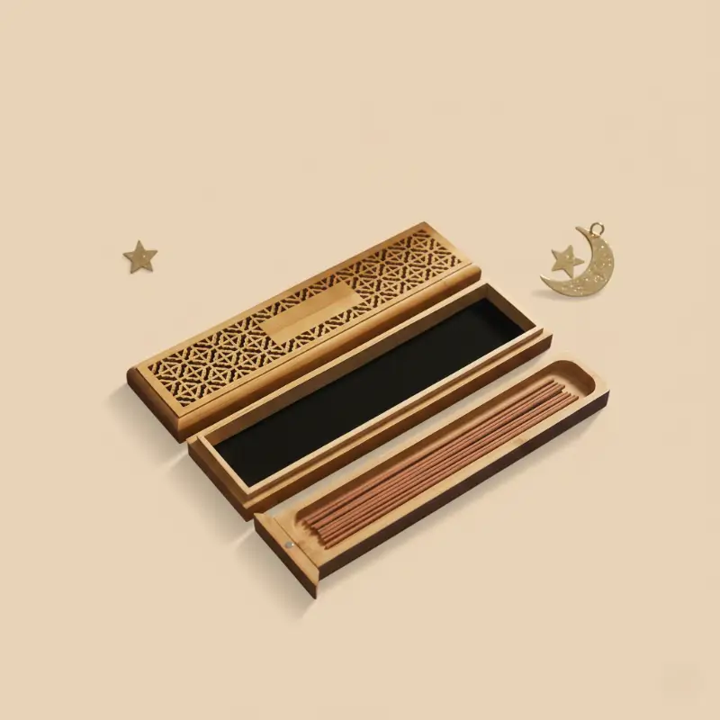 Bakhoor Burner with Bamboo Storage Box