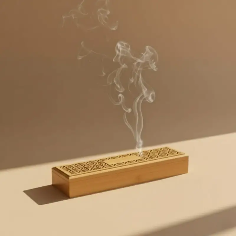 Bakhoor Burner with Bamboo Storage Box