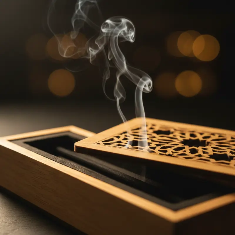 Bakhoor Burner with Bamboo Storage Box